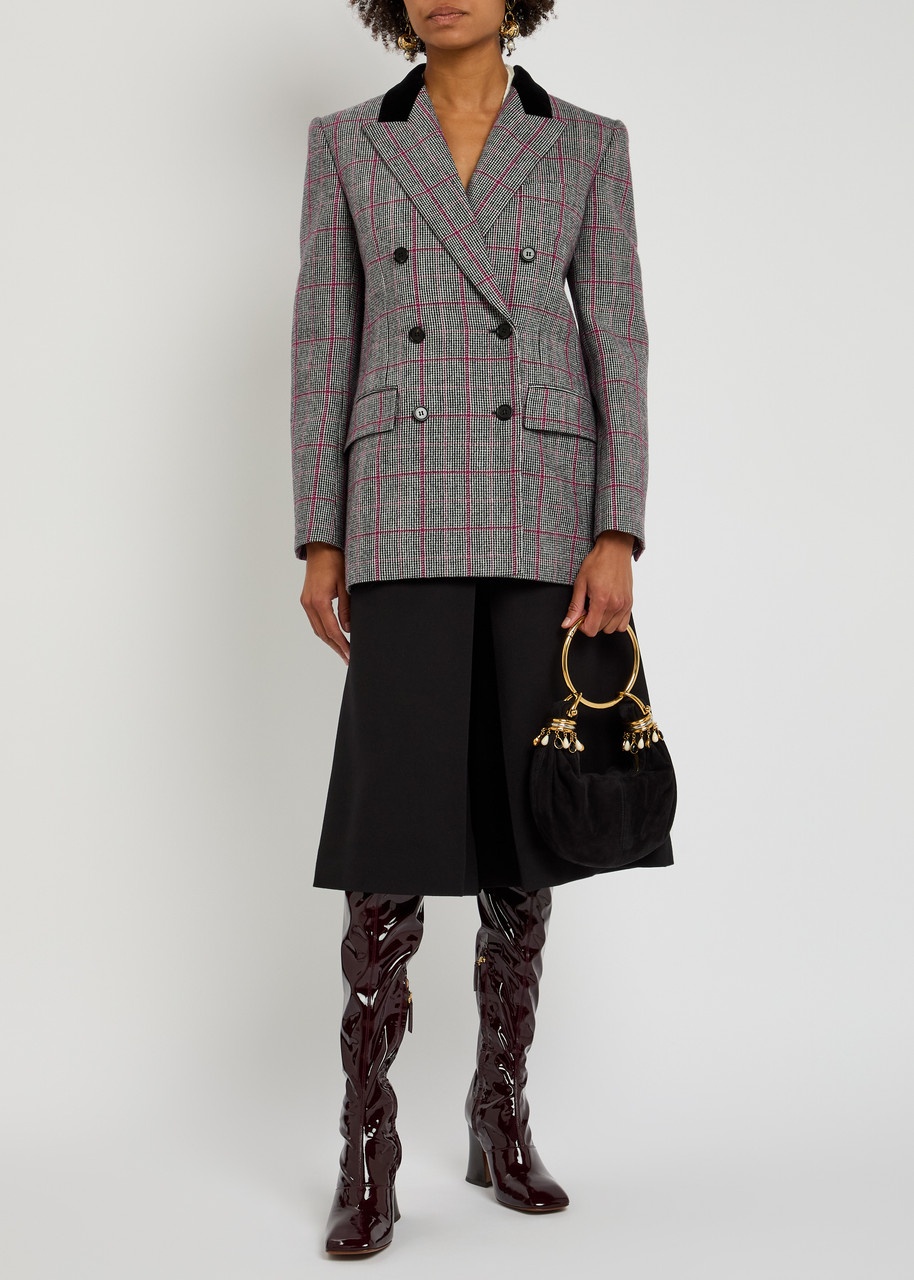 Chloe Checked Double-breasted Wool Blazer - 4