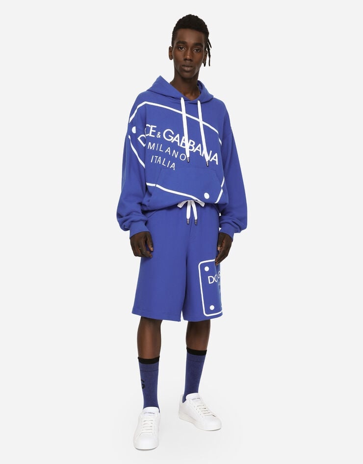 Jersey jogging shorts with printed tag - 2
