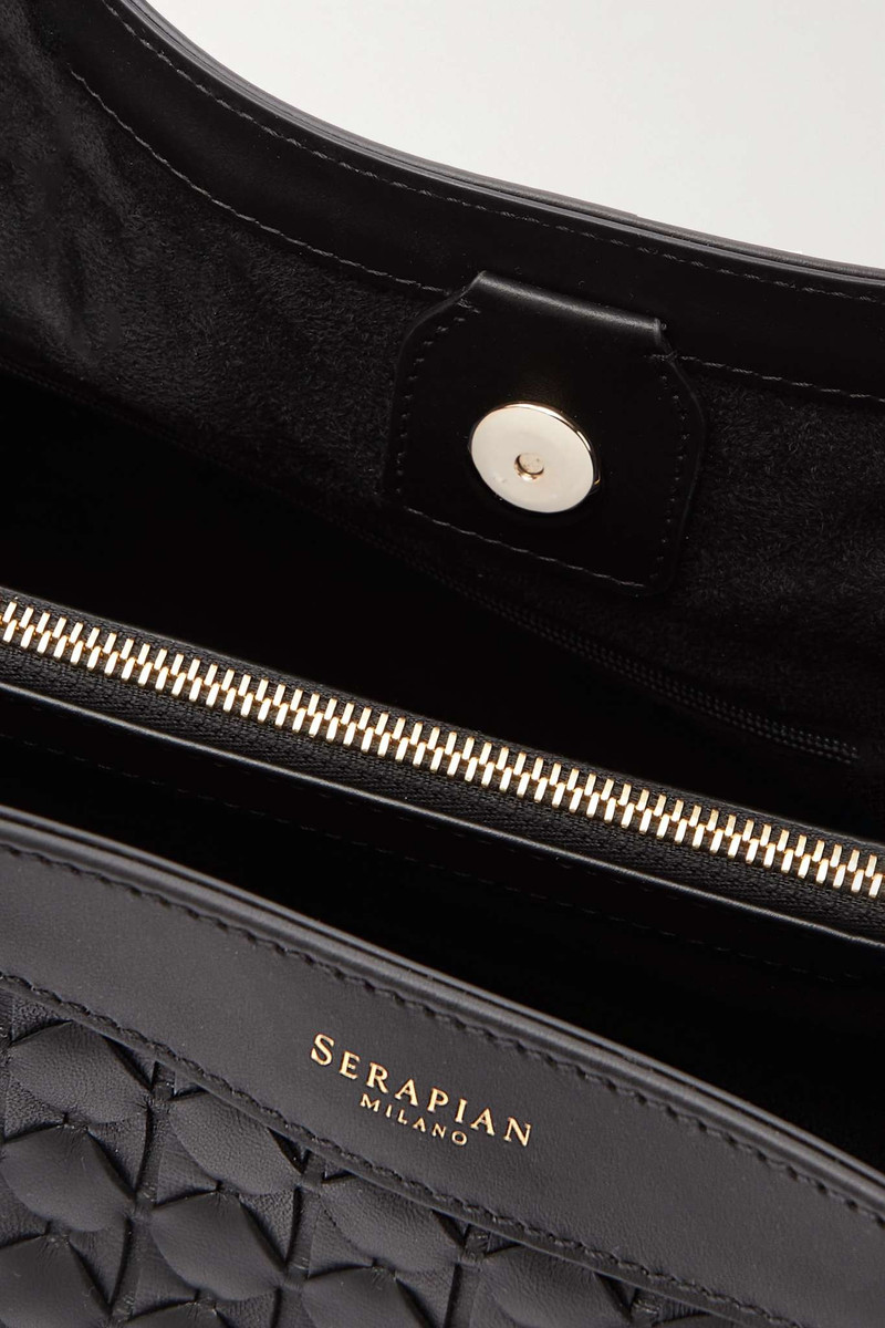Secret small woven leather tote Black 5
