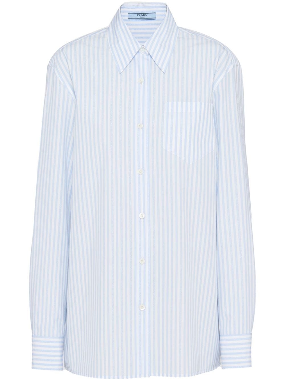 striped cotton-poplin shirt - 1