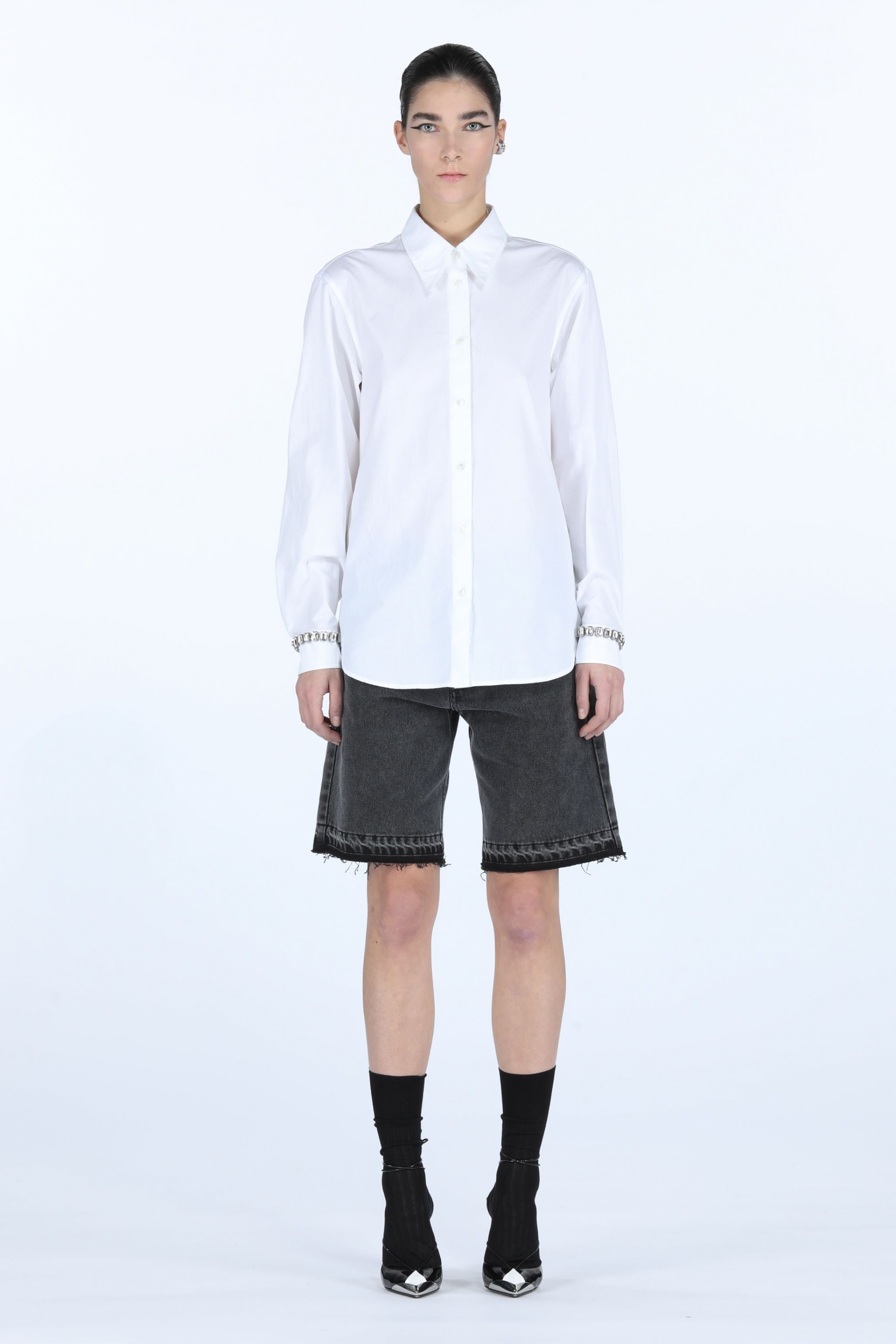 CRYSTAL-EMBELLISHED COTTON SHIRT - 4