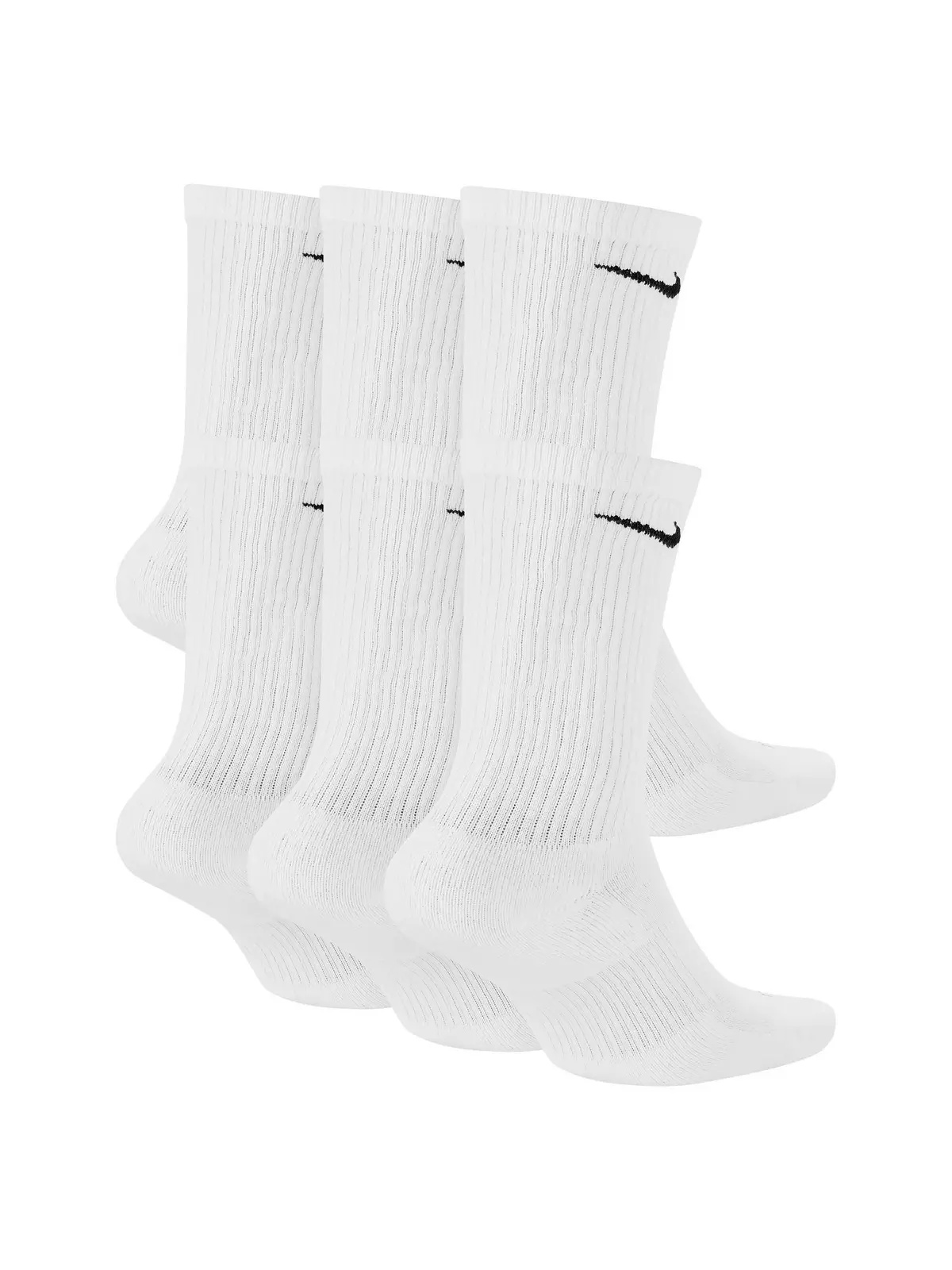 Everyday Plus Cushioned Training Crew Socks (6 Pairs)-White - 2