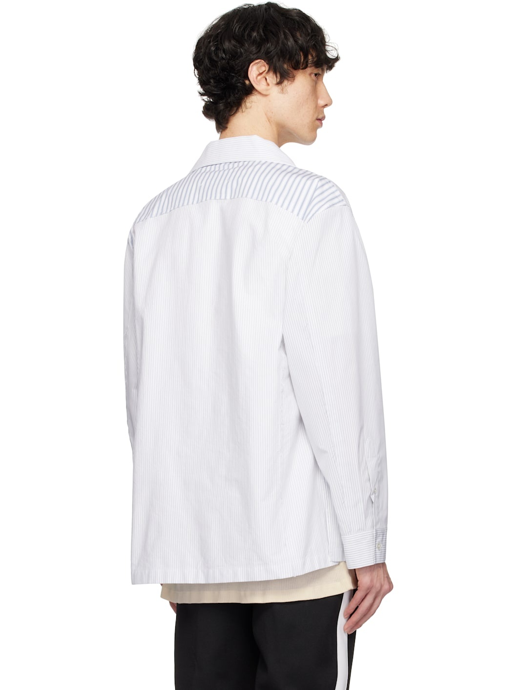 White & Blue Stripe Shirt - 3