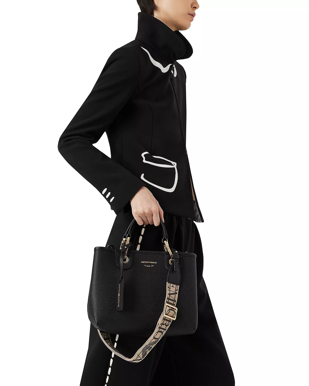 MyEA Small Black Shopper Tote Bag - 2