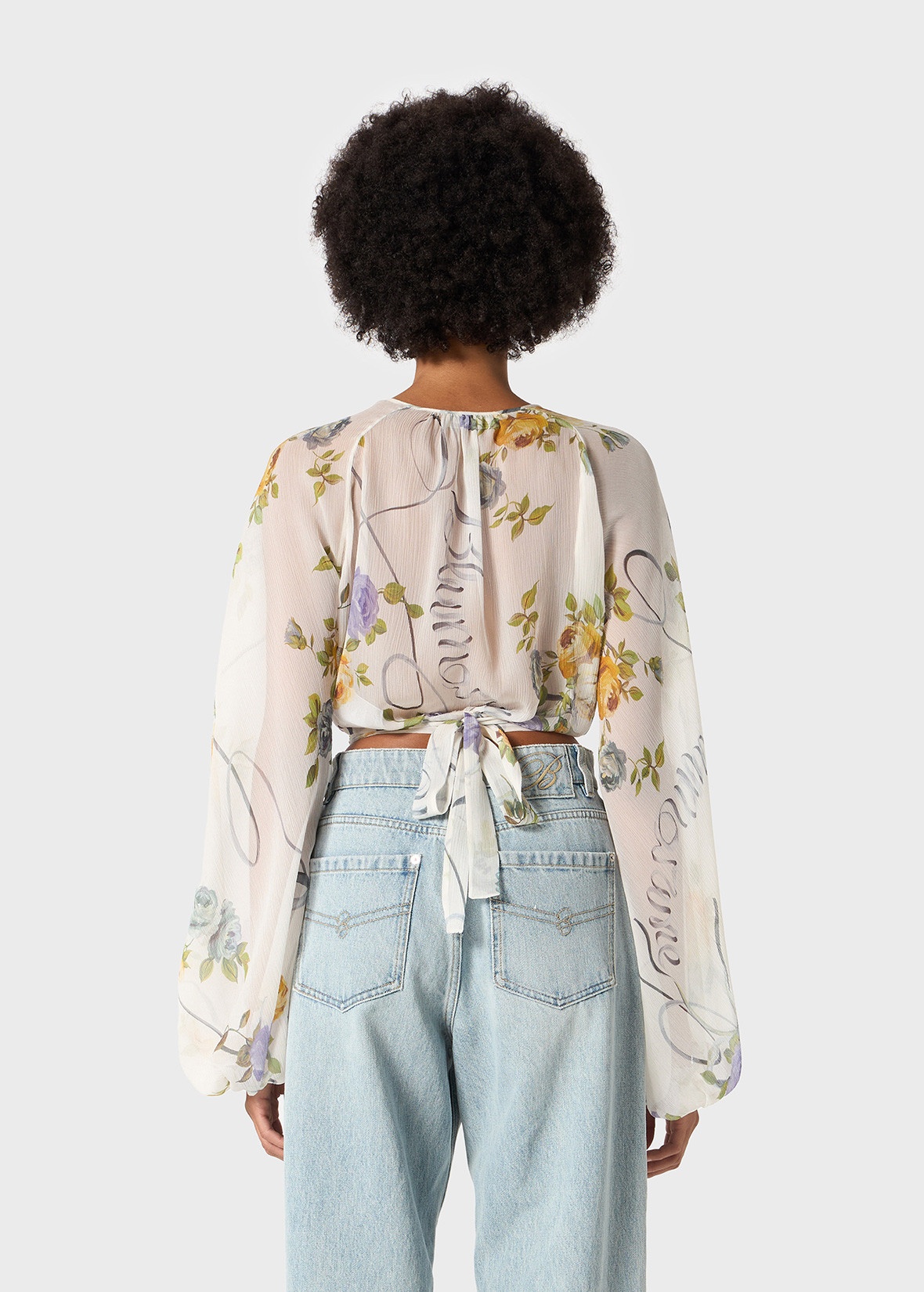 PRINTED CREPONNE BLOUSE - 4