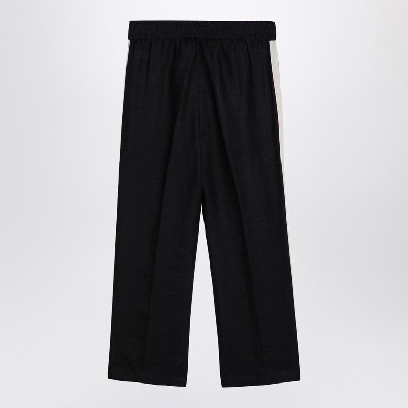 Palm Angels Anthracite Grey Linen Sports Trousers Men - 2
