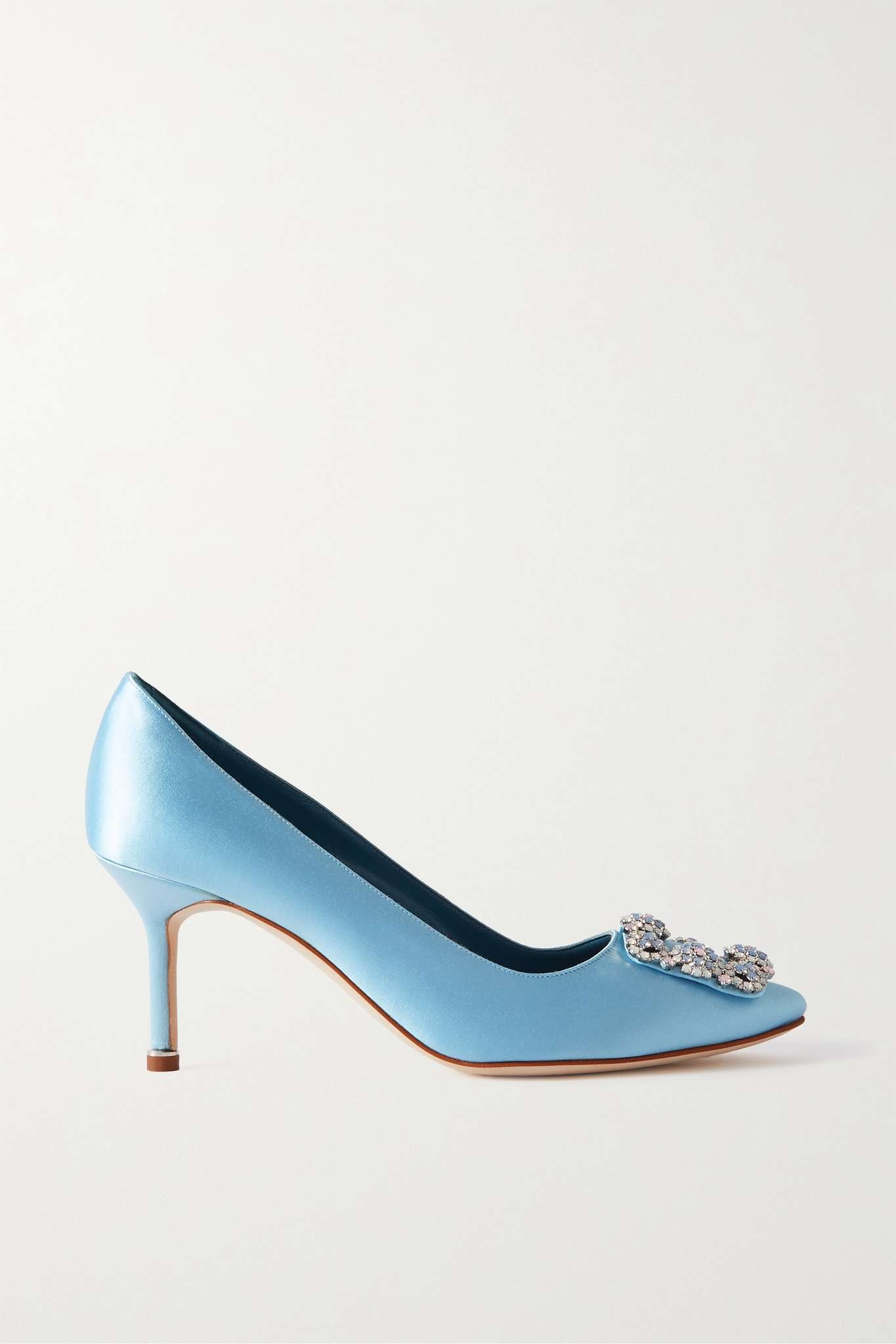 Hangisi Opal 70 crystal-embellished satin pumps - 1