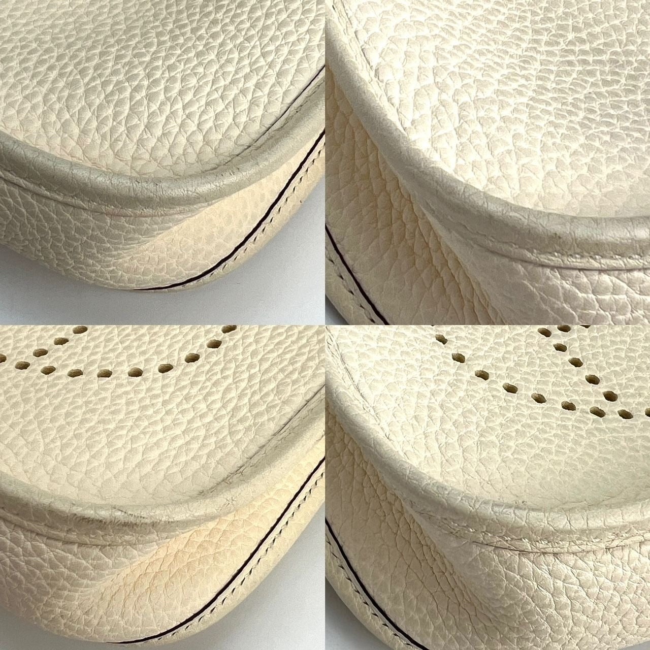 Hermes Taurillon Clemence evelyne TPM Nata White Crossbody Bag - 5