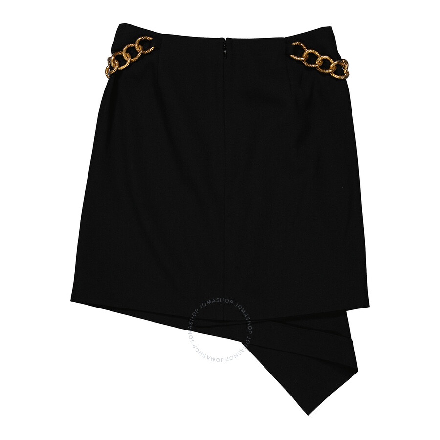 Givenchy Ladies Black Chain-detail Wrap Mini Skirt - 2