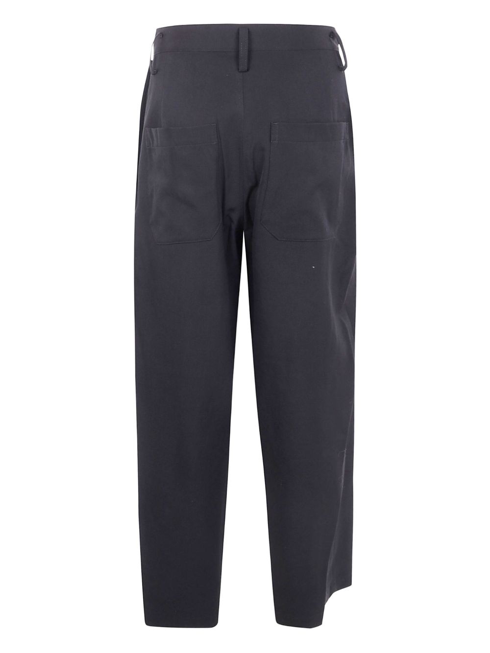 button-fastening wool trousers - 2