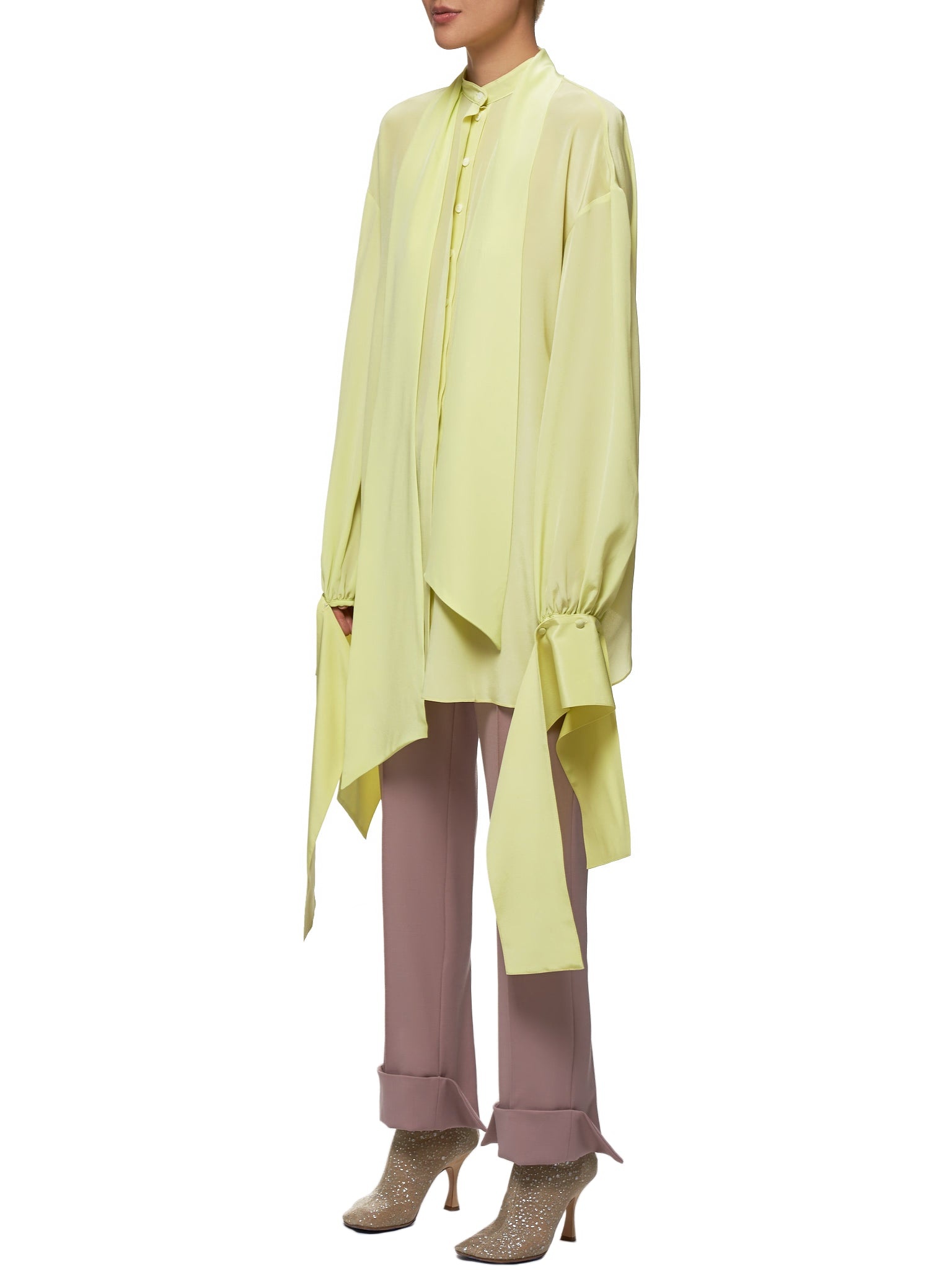 Draped Cuff Blouse - 2
