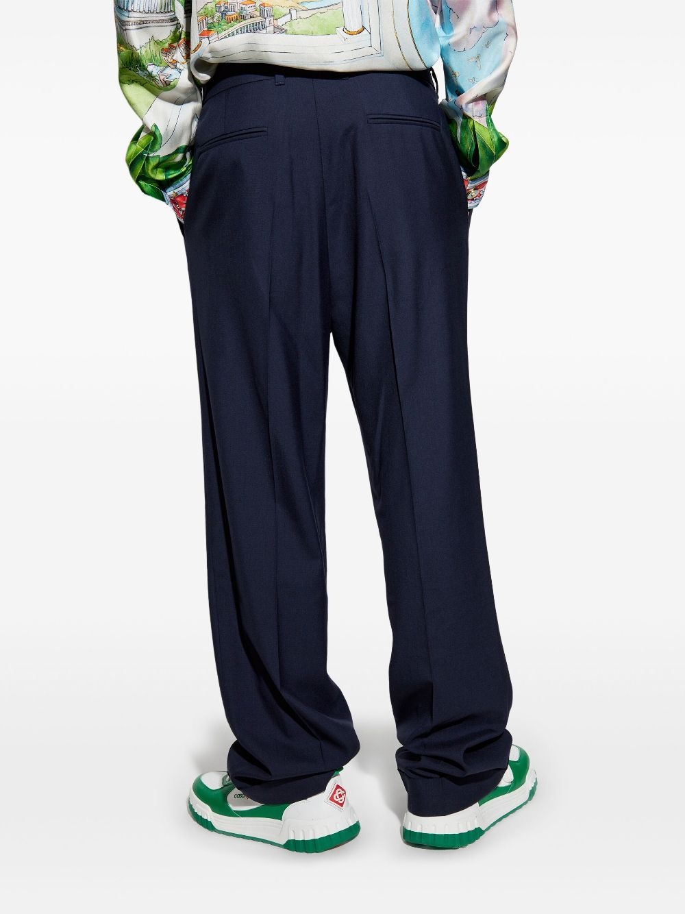 creased straight-leg trousers - 4