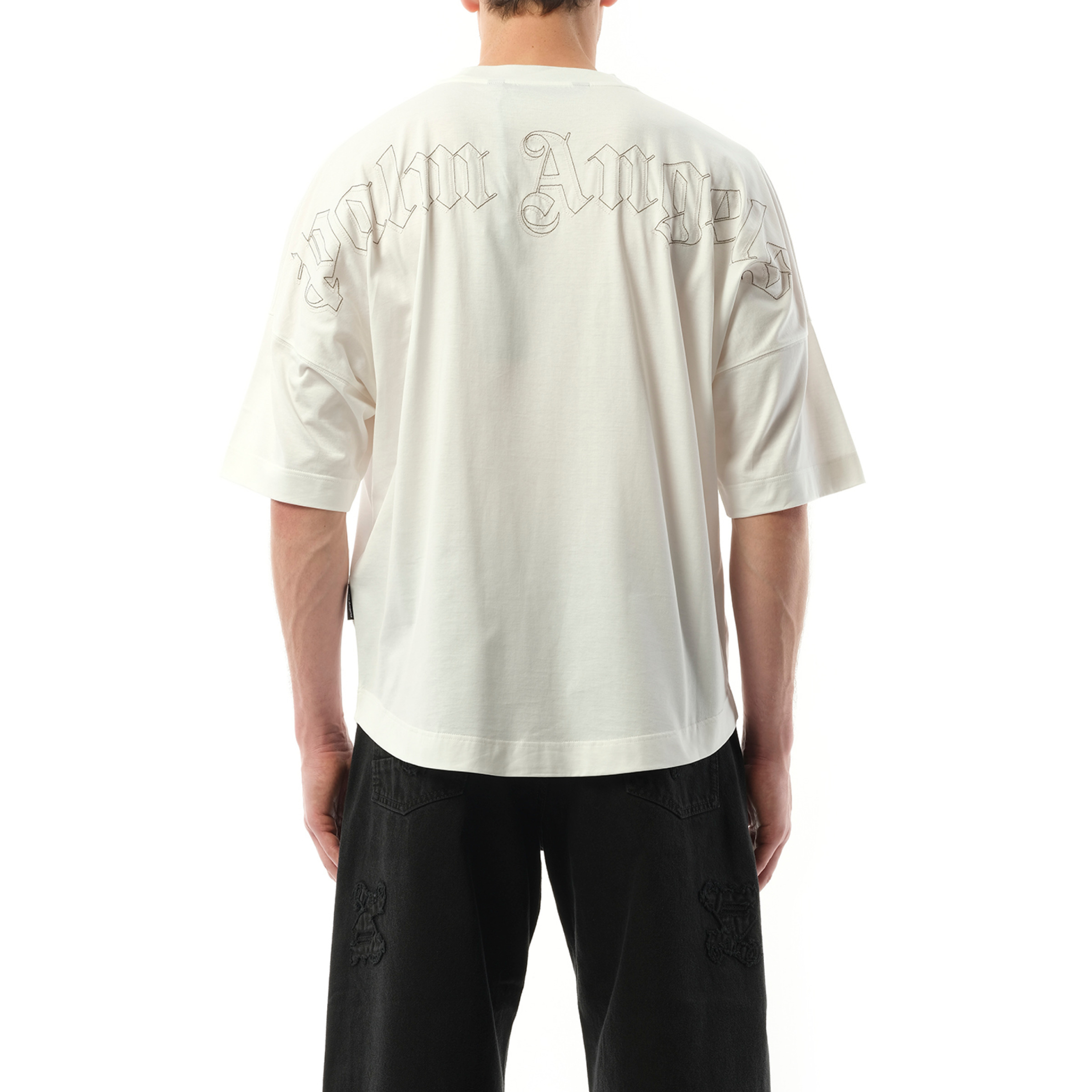 Tシャツ・カットソー Palm Angels PA Monogram Over T-Shirt in Off White Palm Angels PA Monogram Over T-Shirt in Off White | marais