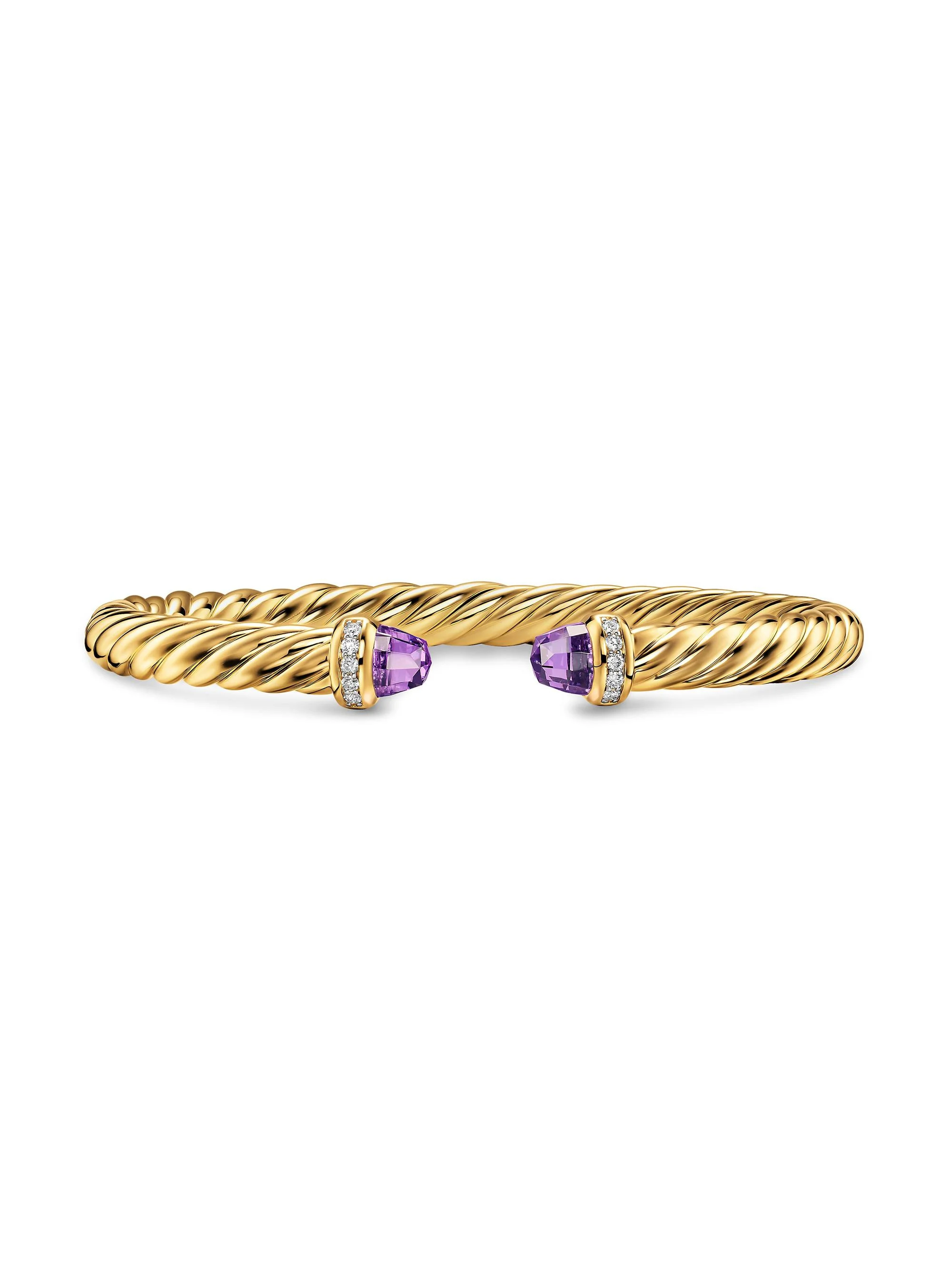Women's Cablespira Flex Bracelet in 18K Yellow Gold - Amethyst - 1
