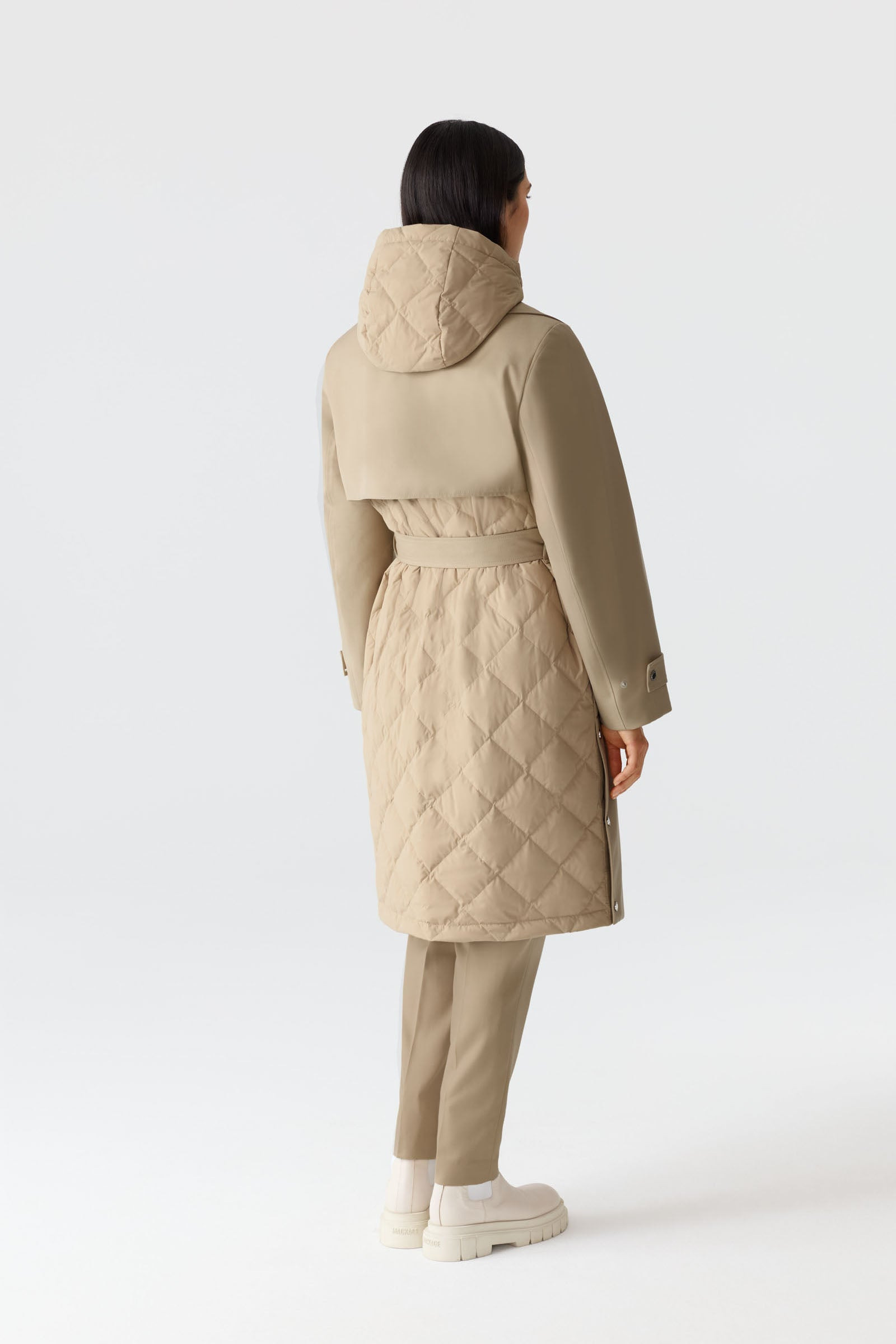 SIOBHAN Down Trench Coat with Removable Bib - 5