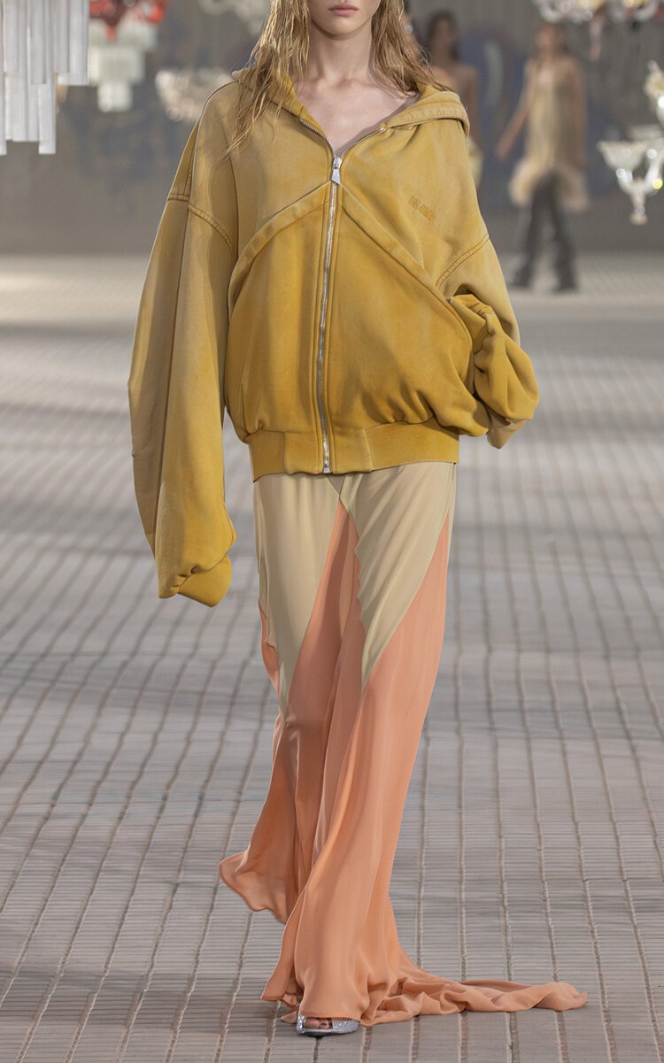 Hooded Sprayed Jersey Jacket yellow - 1