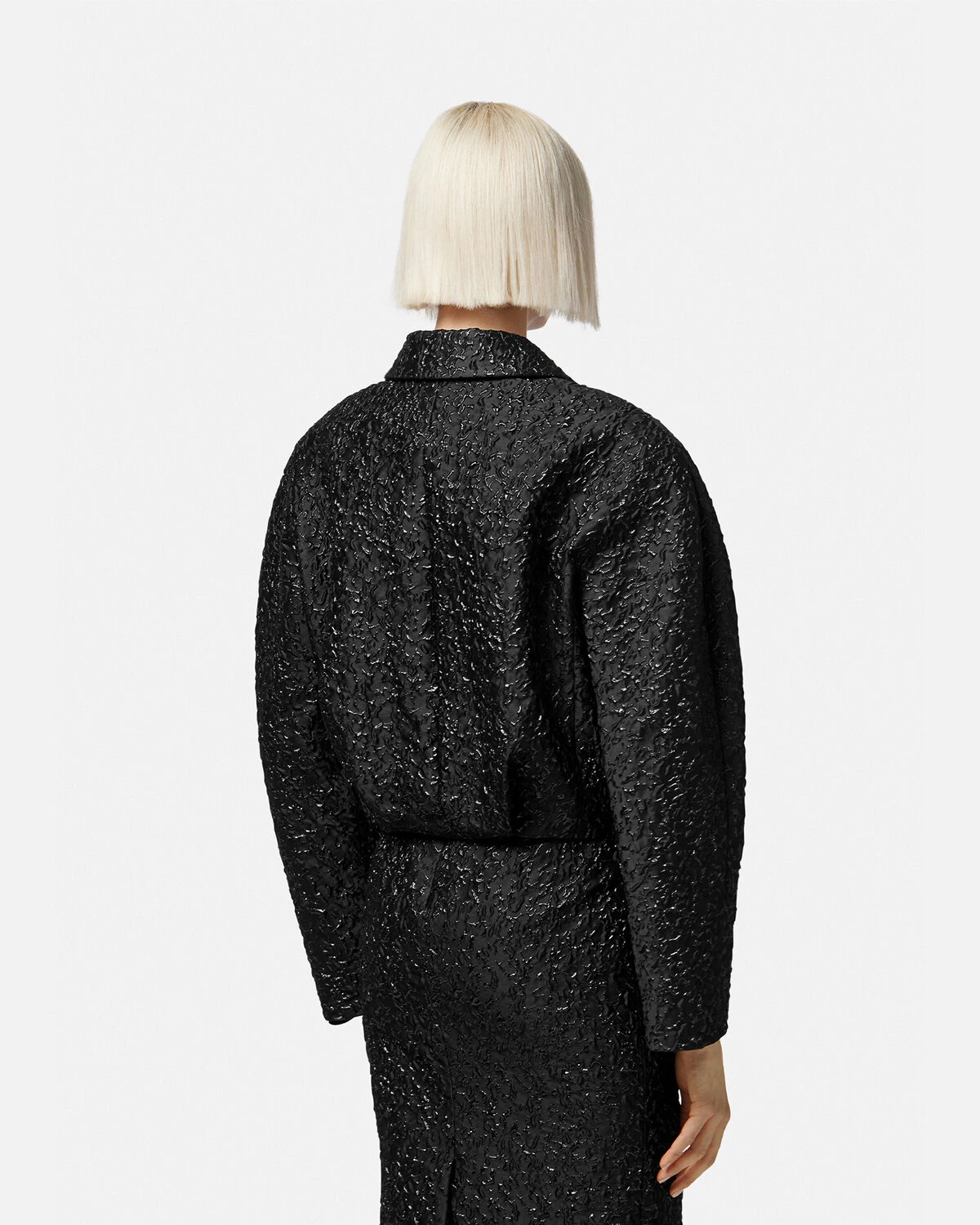 Lurex Cloquet Rounded Blouson Jacket - 4