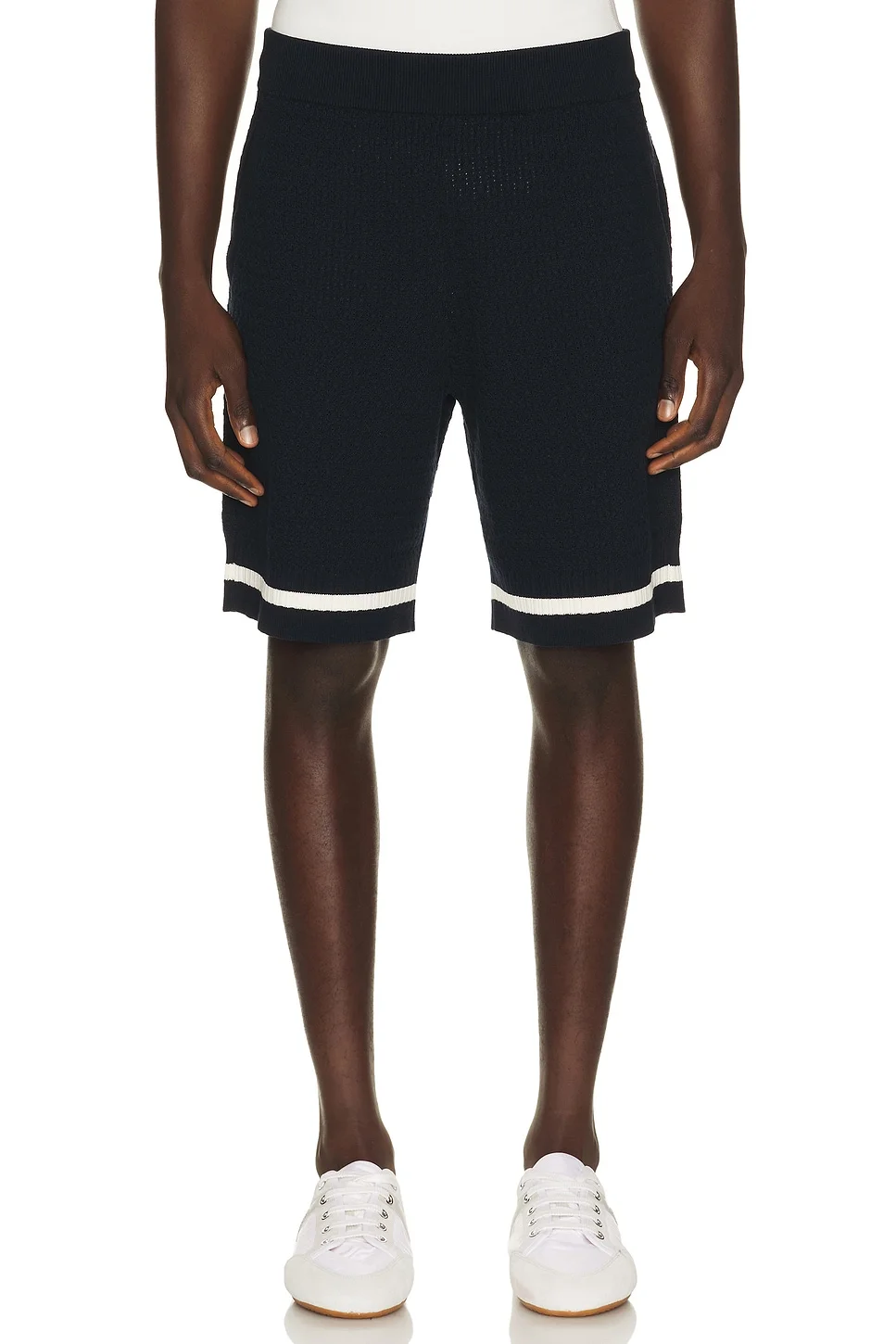 Cotton Openwork Knit Shorts - 1