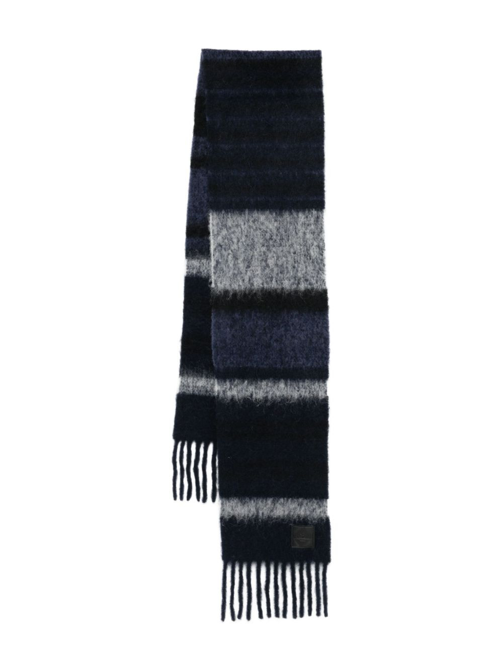 striped fringed scarf - 1