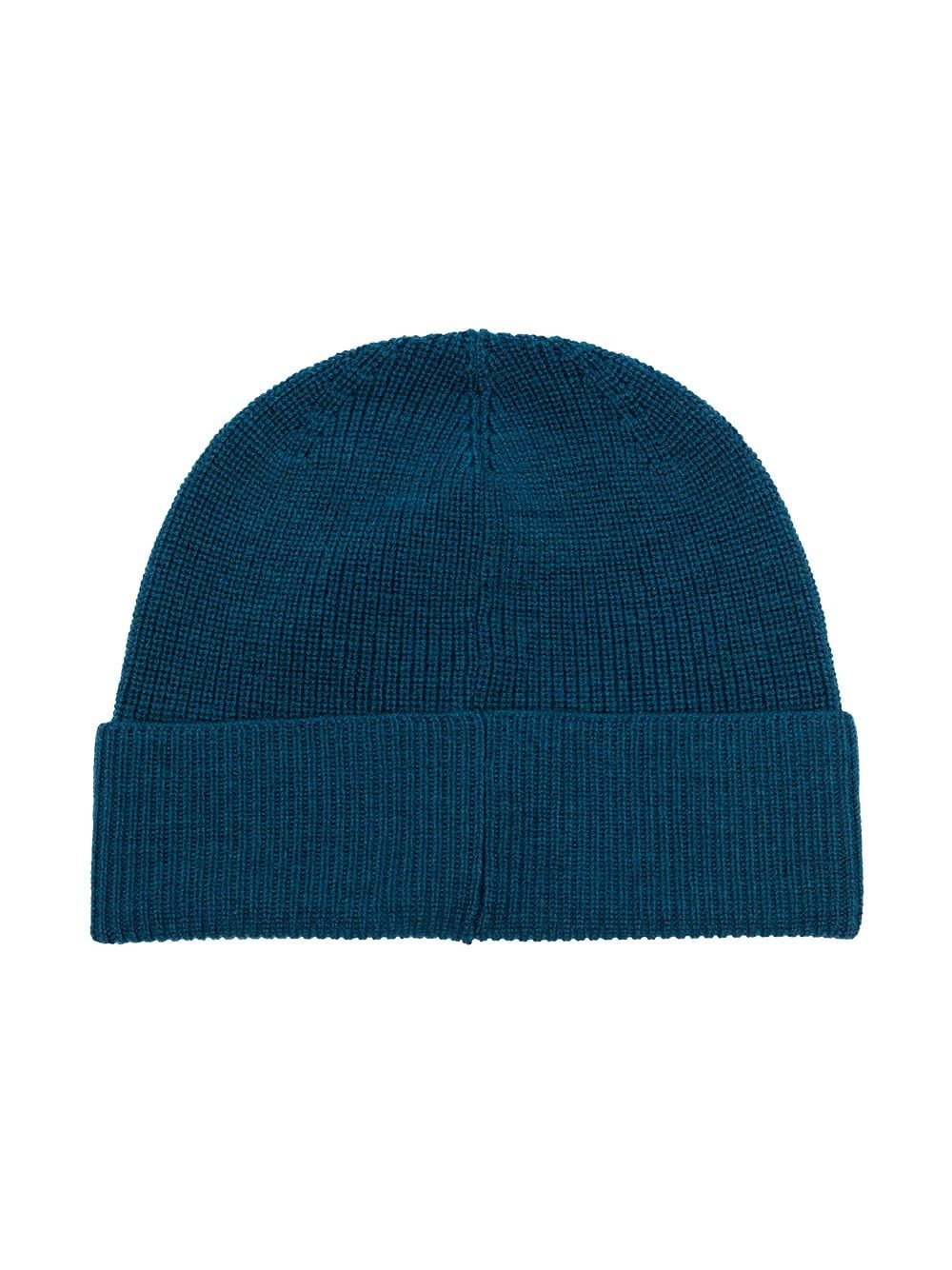 embroidered logo ribbed beanie - 3