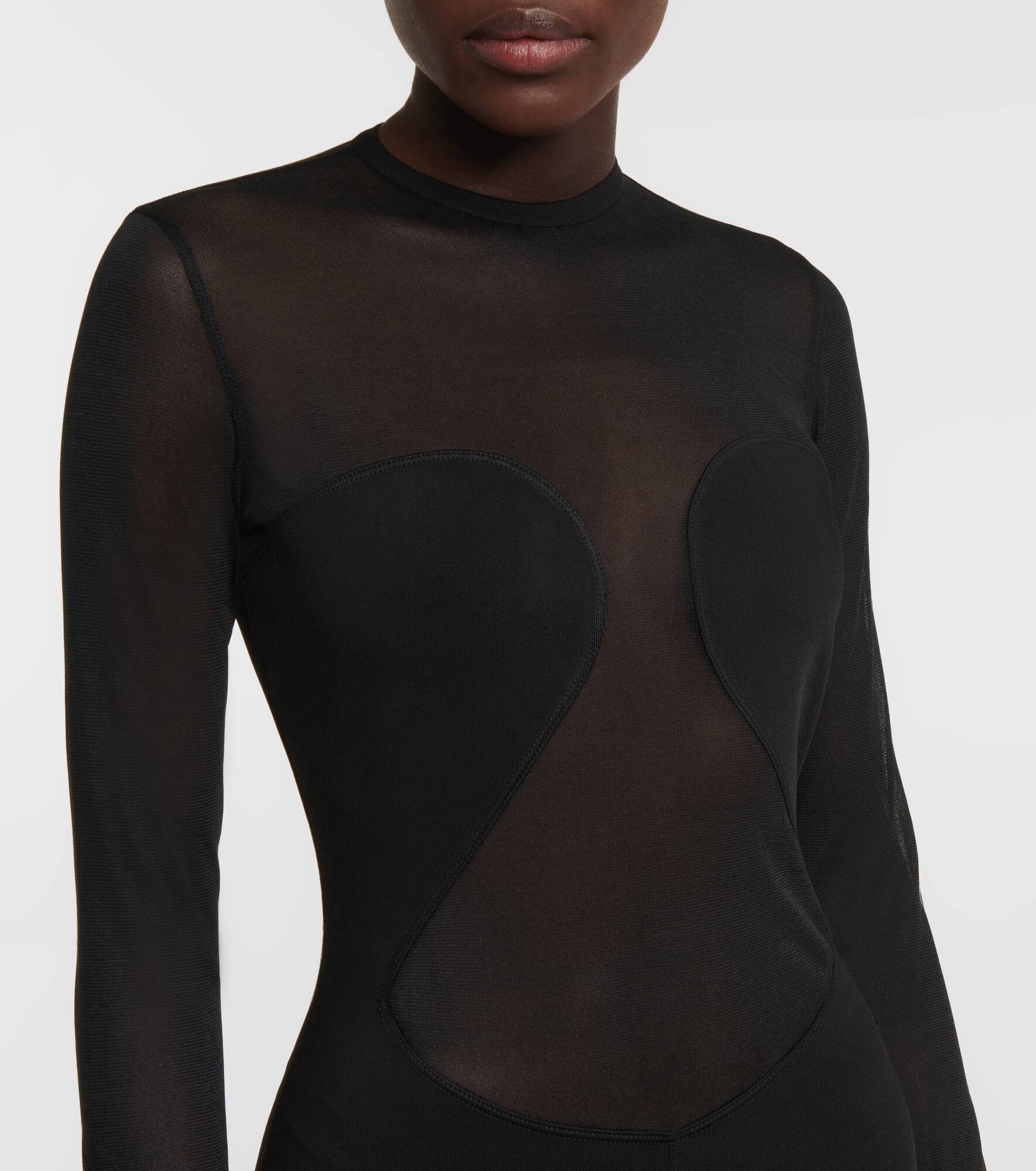 Semi-sheer paneled jumpsuit - 4