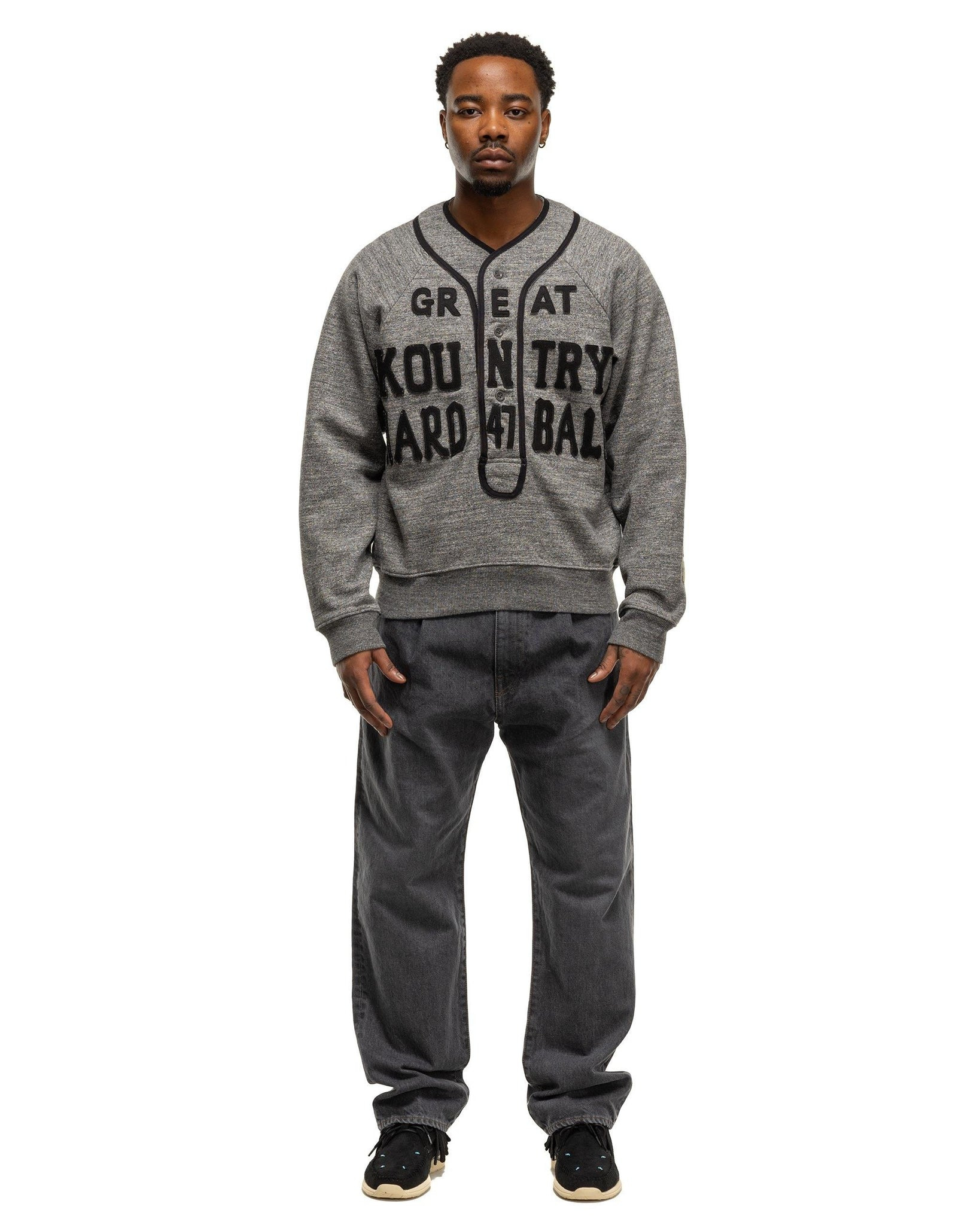 TOP Jersey Baseball Henley SWT (GREAT KOUNTRY) Charcoal - 2