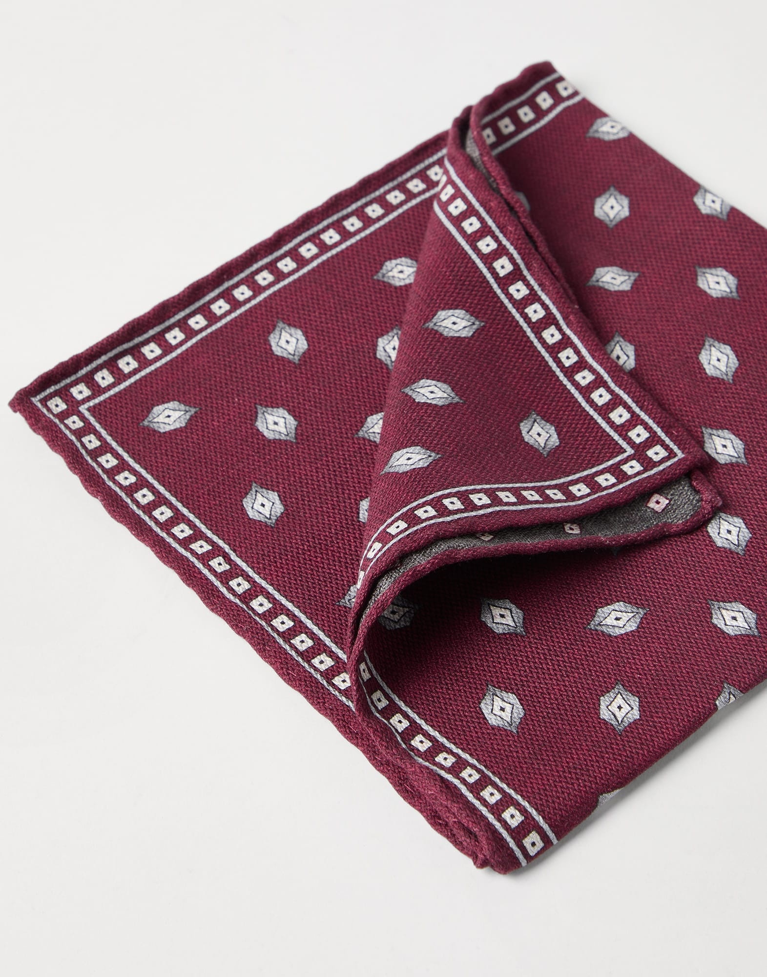 Silk pocket square with diamond design - 2