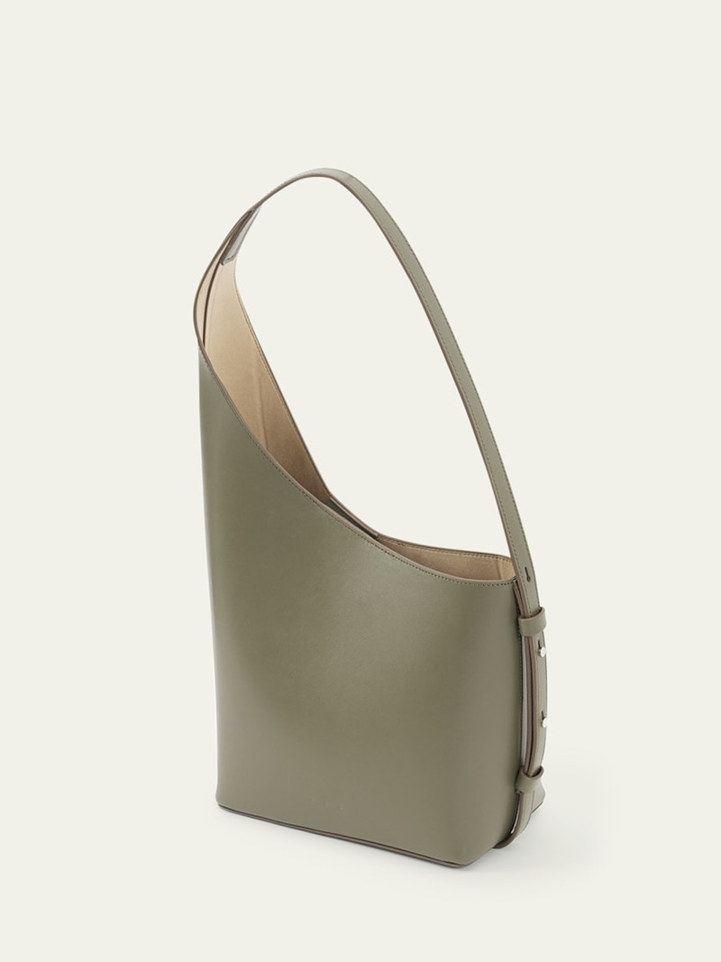 AESTHER EKME Demi Lune Calfskin Leather Bucket Bag outlook