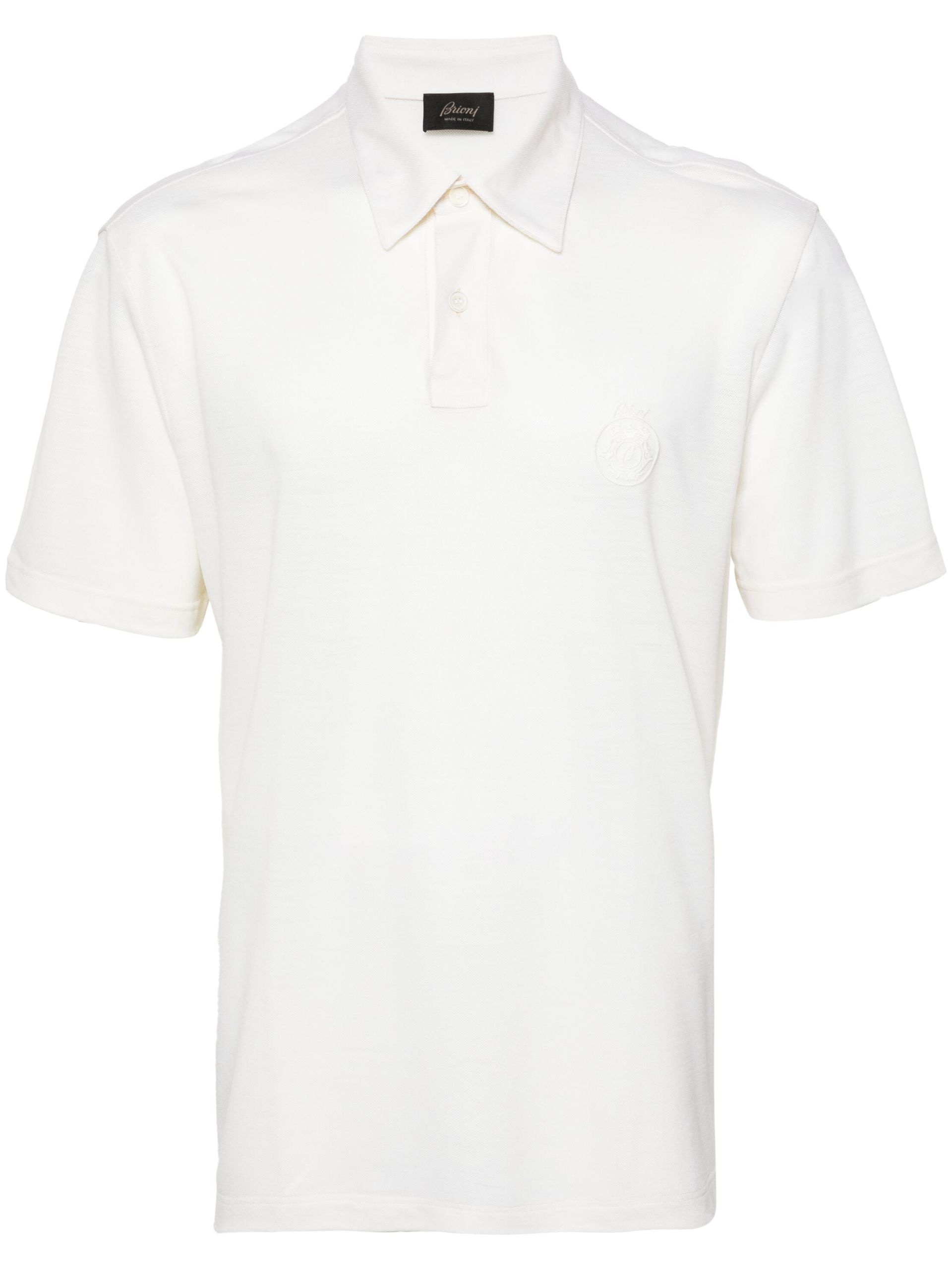 Neutral Logo-Embroidered Wool Polo Shirt - 1