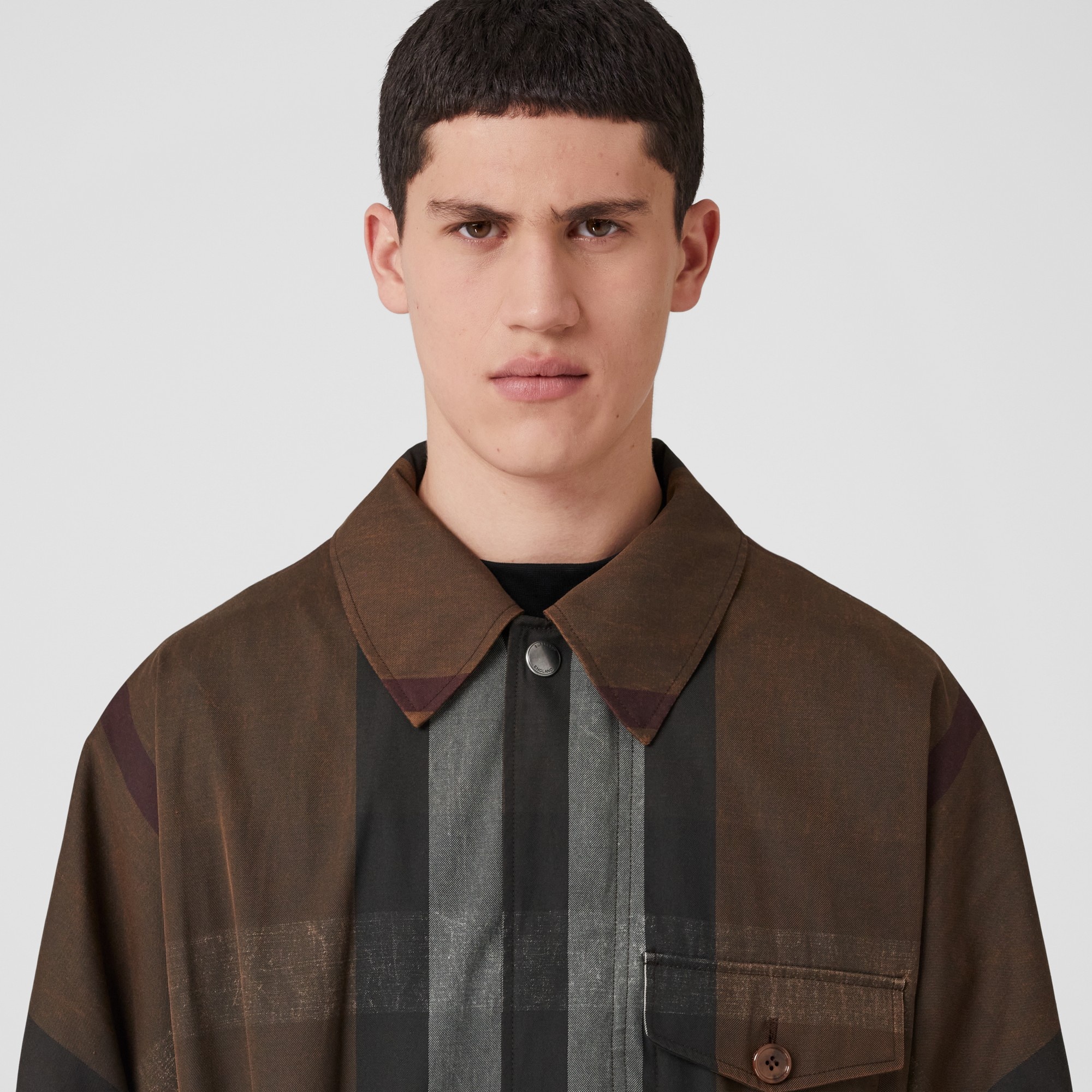 Check Cotton Blend Field Jacket - 2