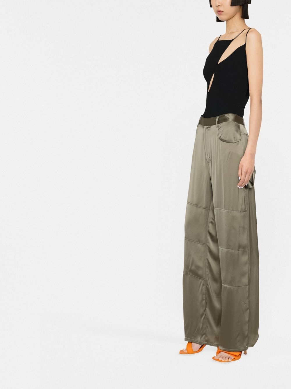 straight-leg satin trousers - 3