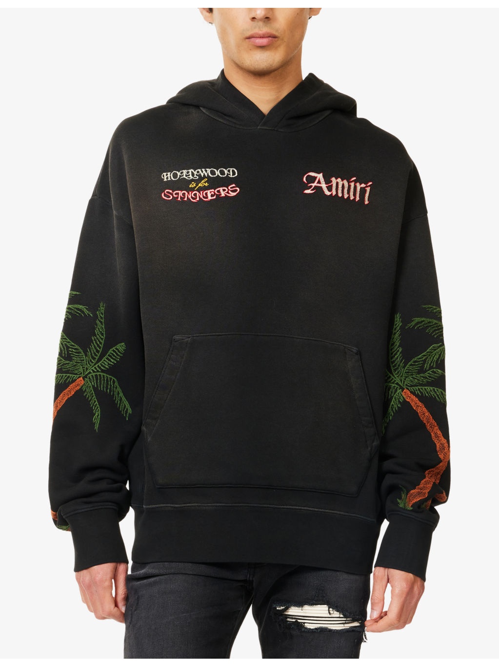 Sinners Embroidered Cotton-Jersey Hoodie - 3