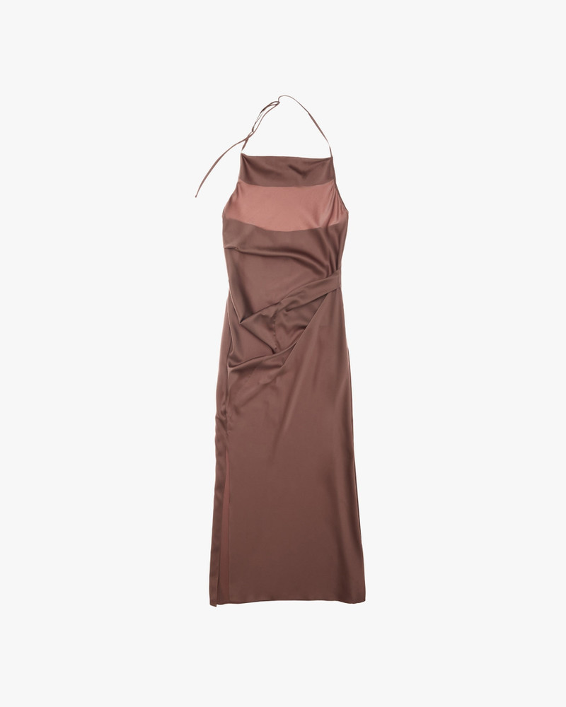STRETCH SILK HALTER DRESS 1