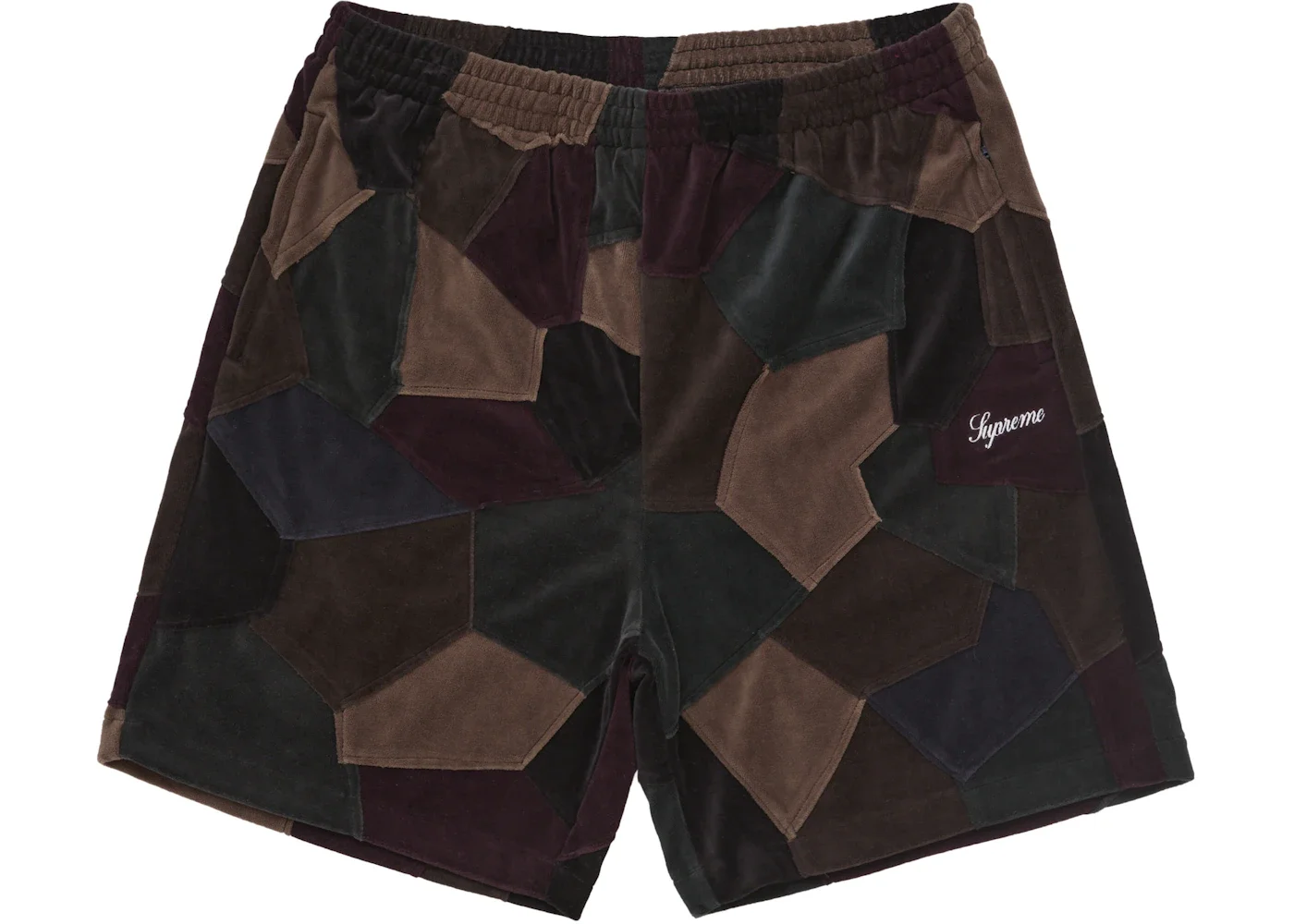 Supreme Patchwork Velour Short Dark Navy - 1