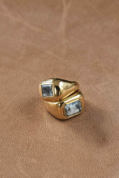 GABRIELA HEARST Medium Ring 18K Gold & Howlite Stone outlook
