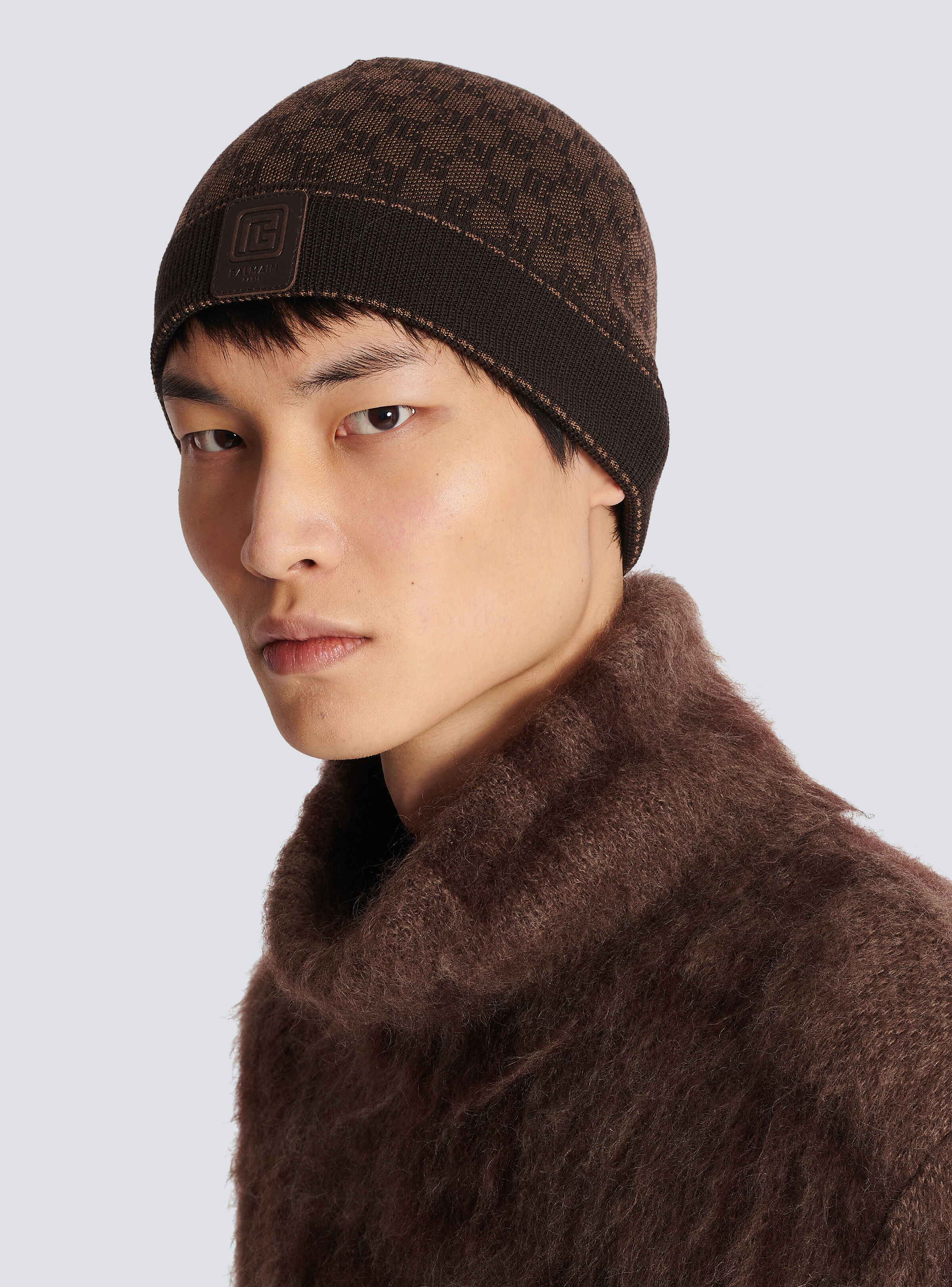Monogrammed jacquard beanie - 4