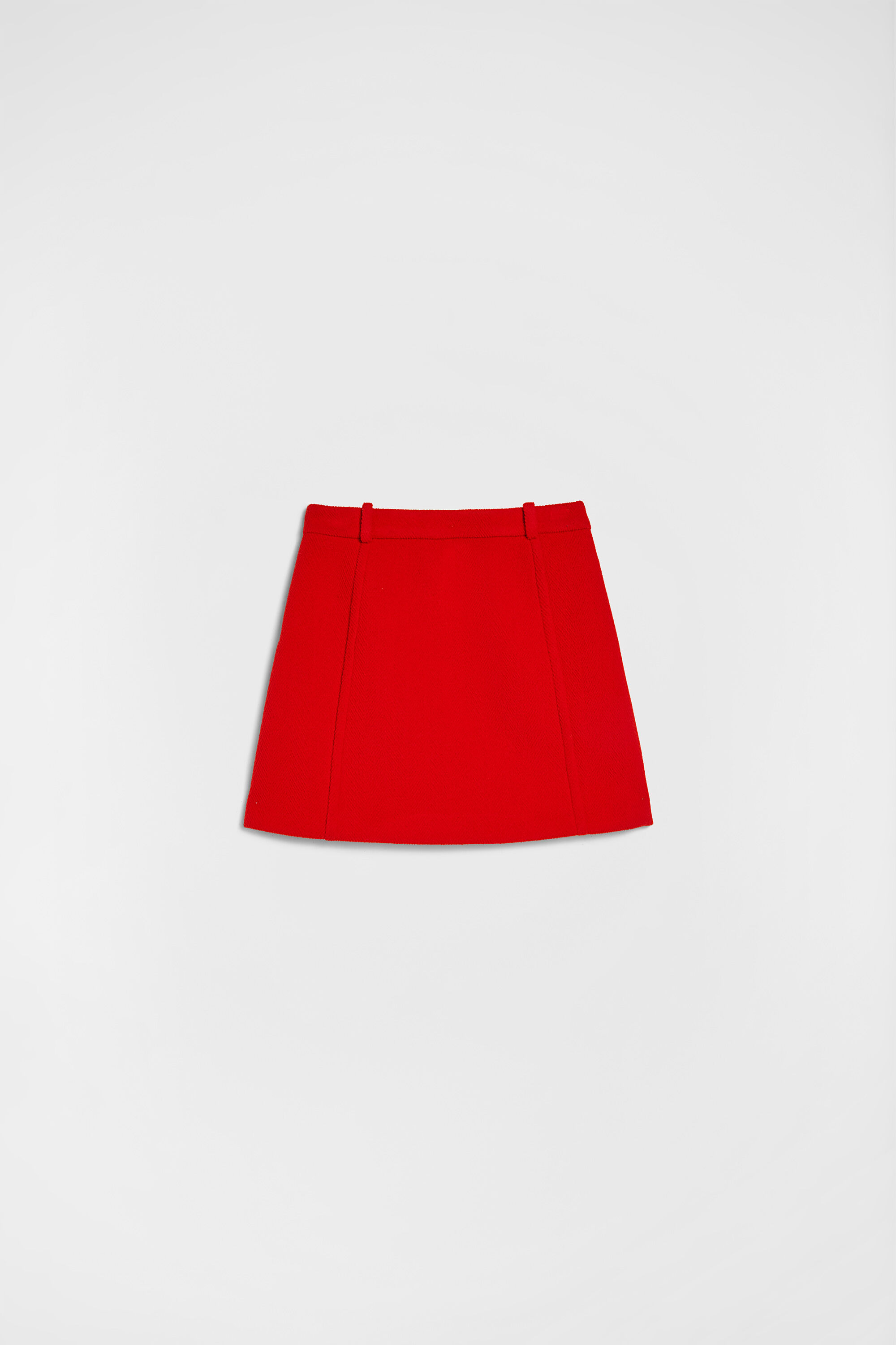 Wool Chevron Mini Skirt - 4