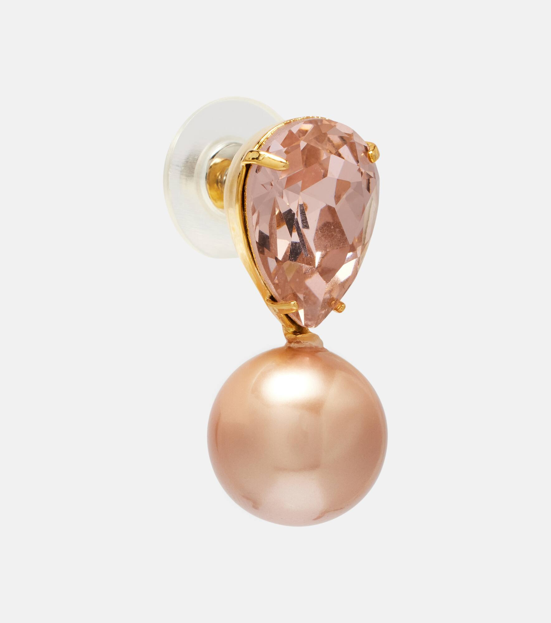 Simone crystal-embellished pearl earrings - 2