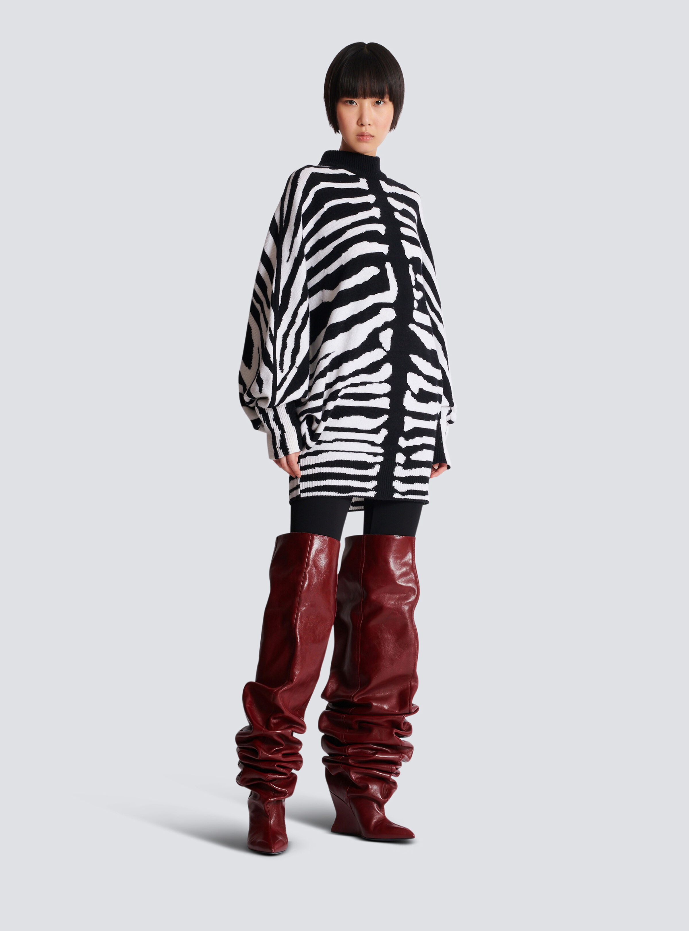 Knit dress with zebra intarsia - 3