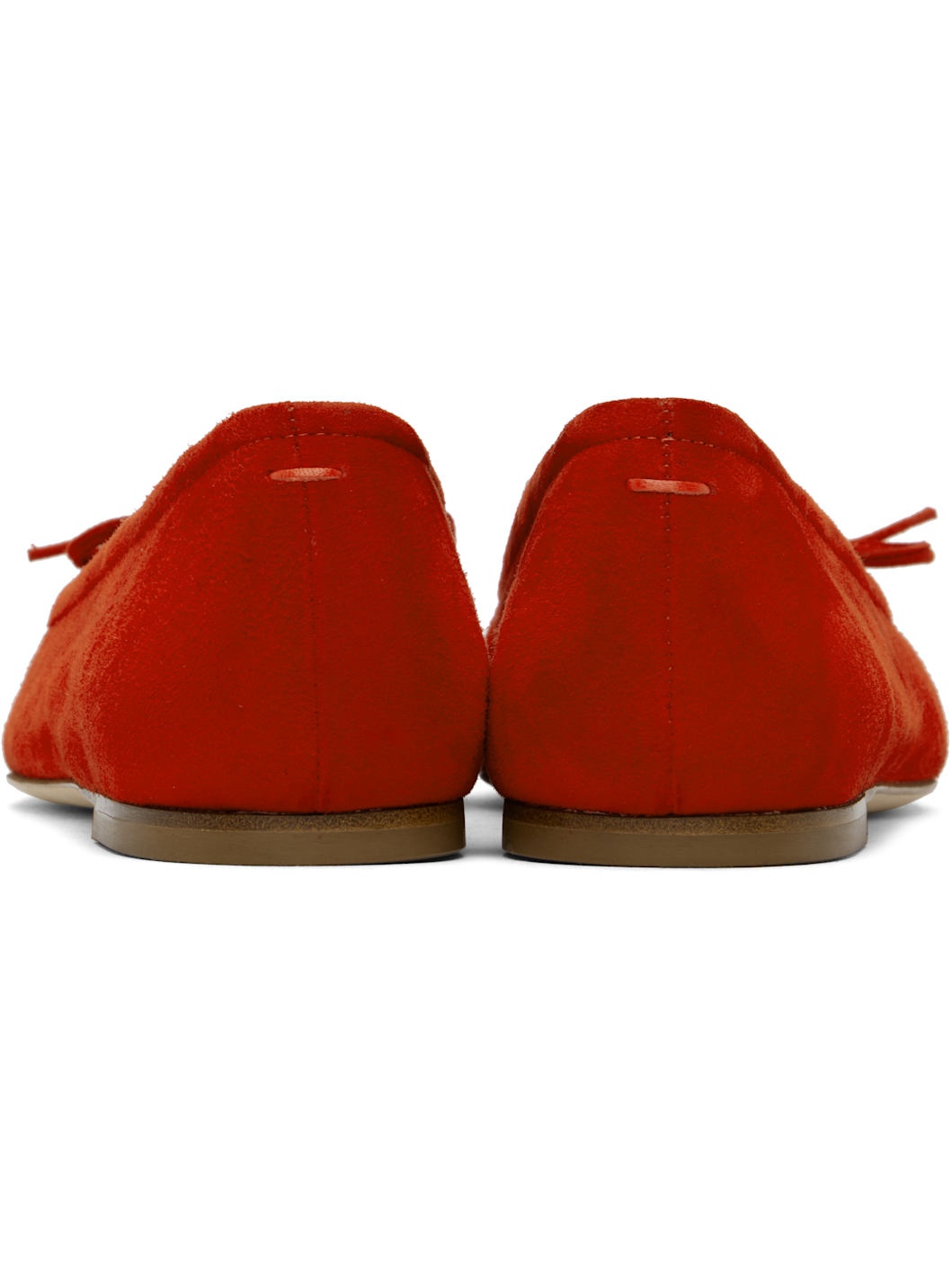 Red Delfina Suede Ballerina Flats - 2