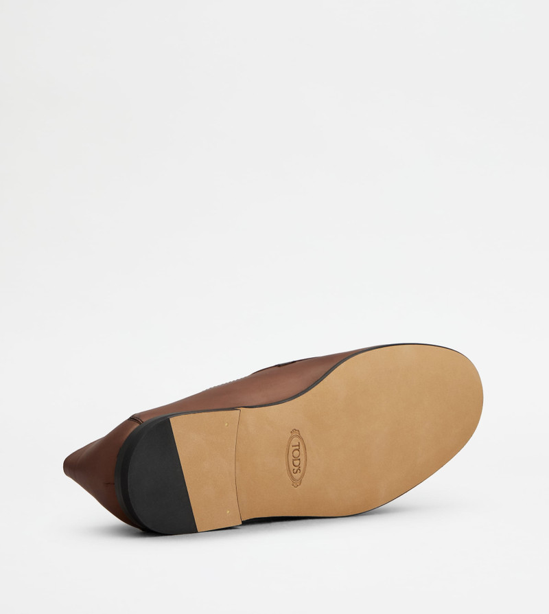 MULE LOAFERS IN LEATHER - BROWN 4