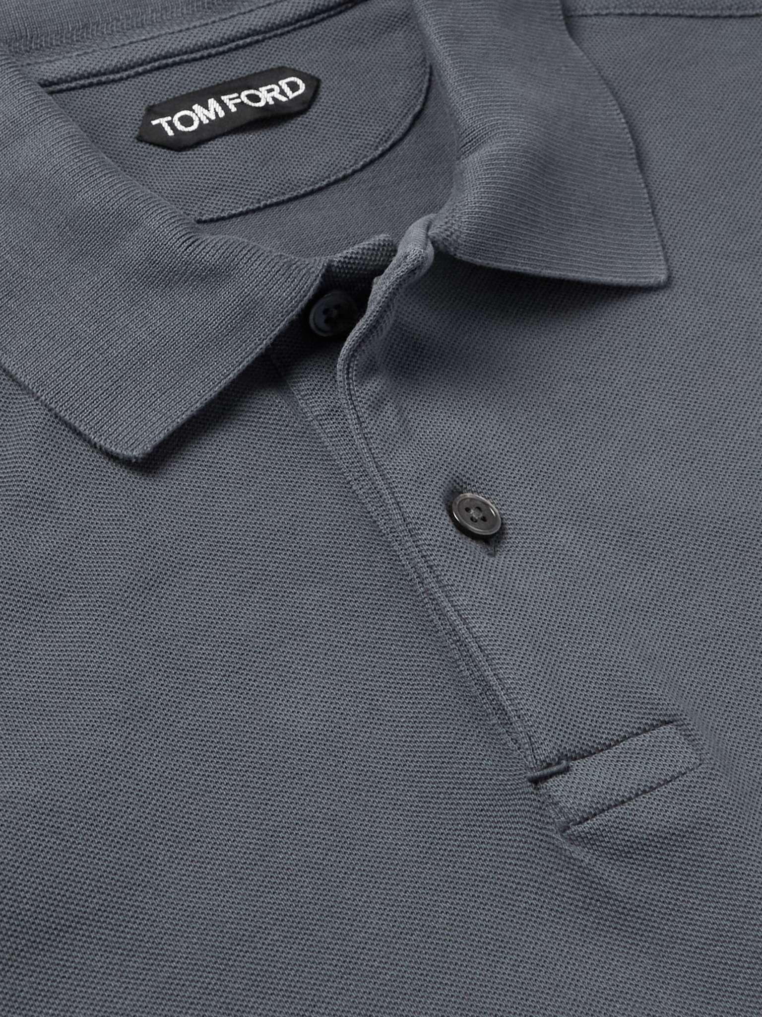 Slim-Fit Garment-Dyed Cotton-Piqué Polo Shirt - 5