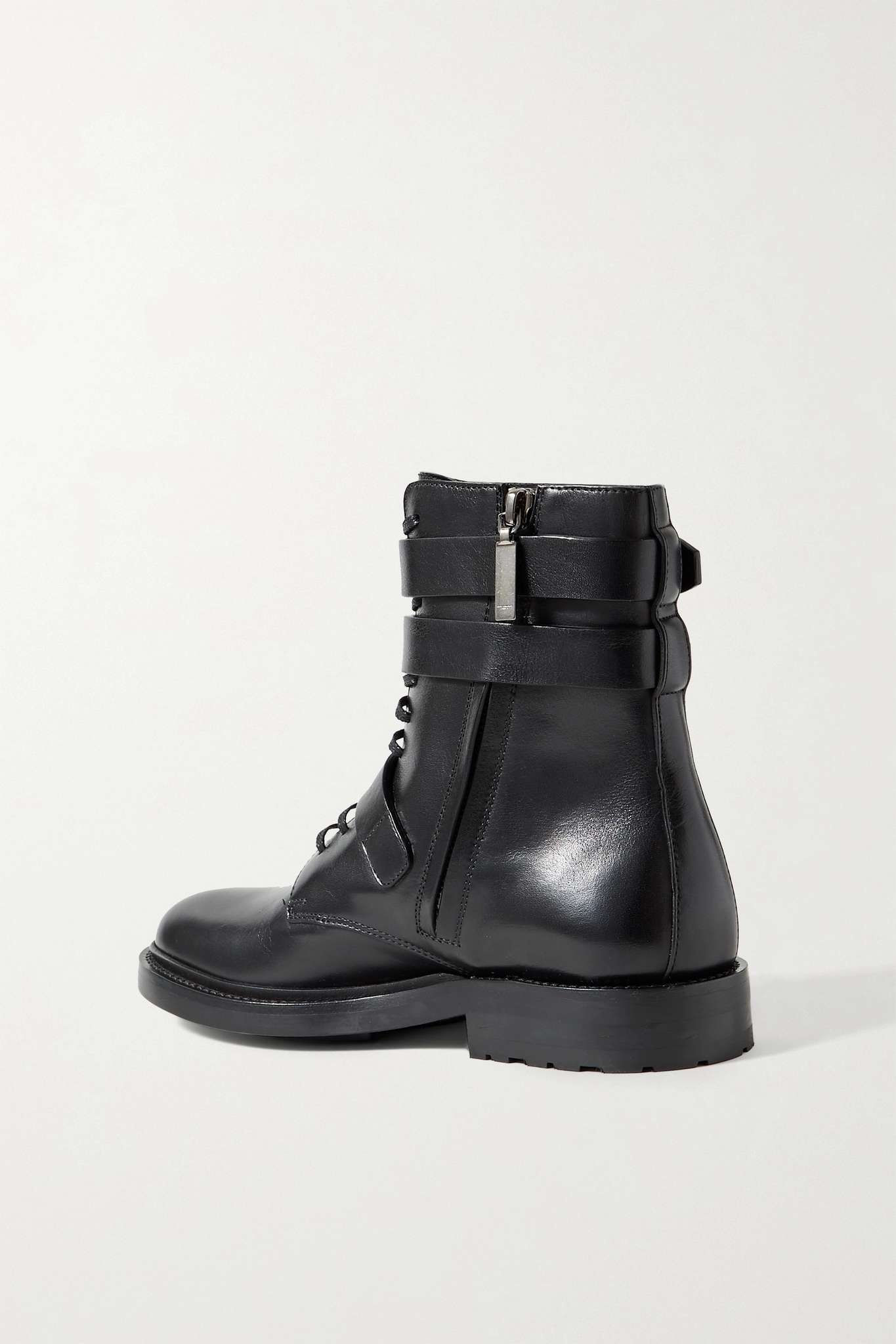 Army buckled leather ankle boots - 3