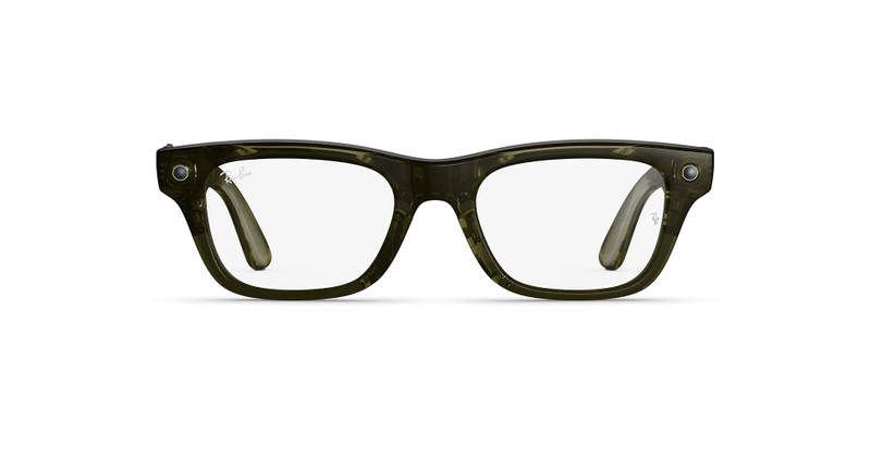 Ray-Ban Meta Blayzer Optics (Gen 2), Shiny Transparent Dark Olive, Clear Lenses 1