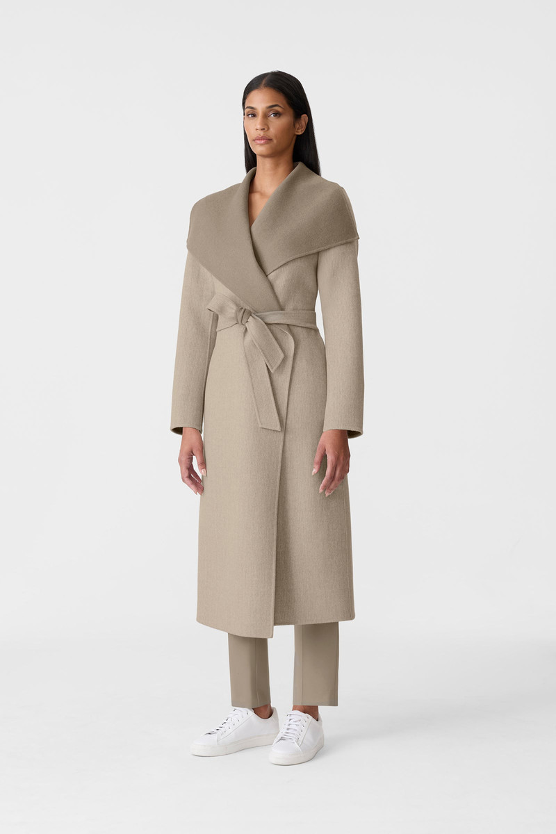 MACKAGE MAI-HB Double-face Herringbone wool wrap coat outlook