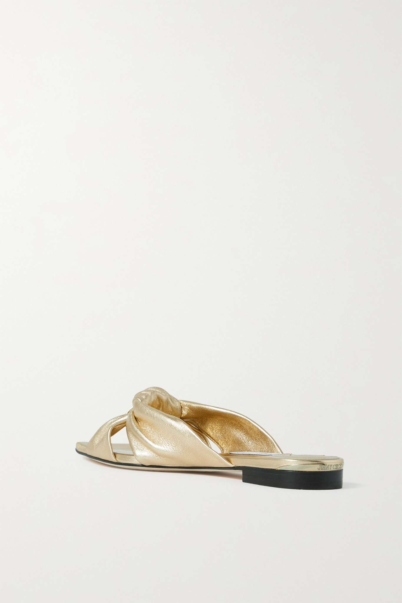 Avenue knotted metallic leather sandals - 3