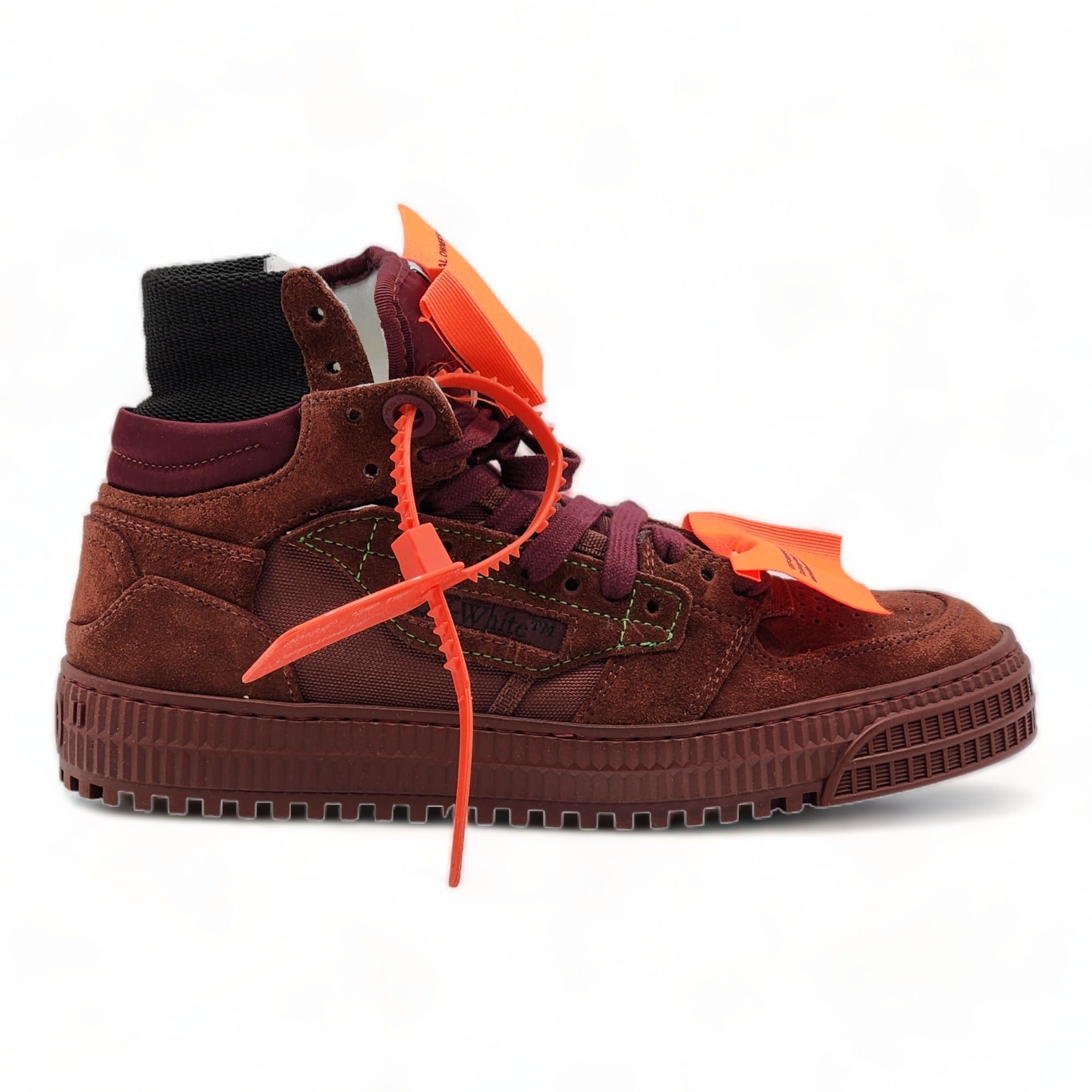 Off-White 3.0 Court Hi Top Women's Sneakers Burgundy - 2