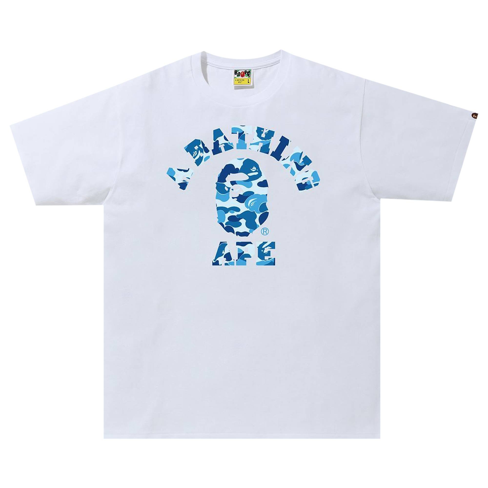BAPE ABC Camo College Tee 'White/Blue' - 1