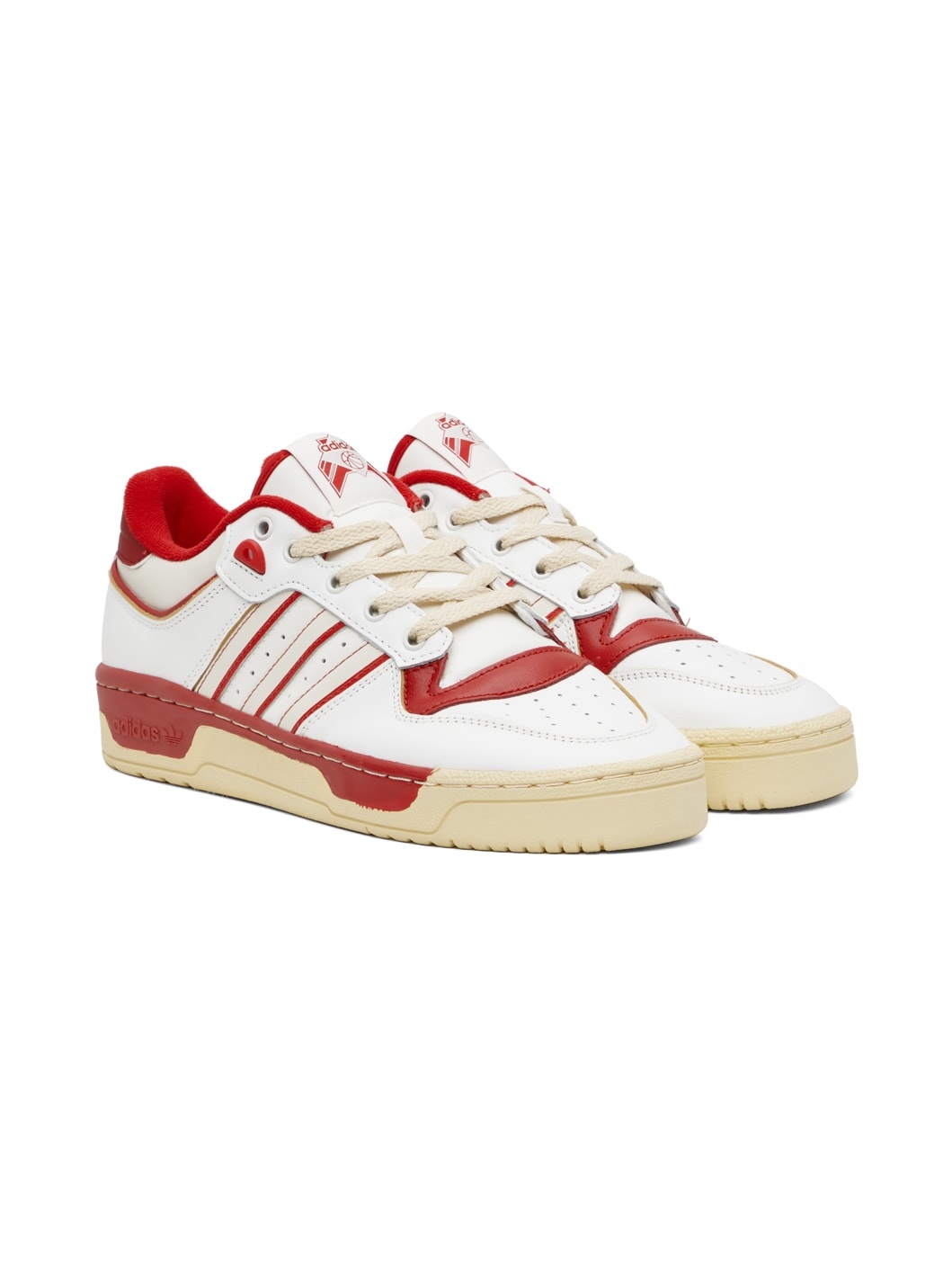 White & Red Rivalry Low 86 Sneakers - 4