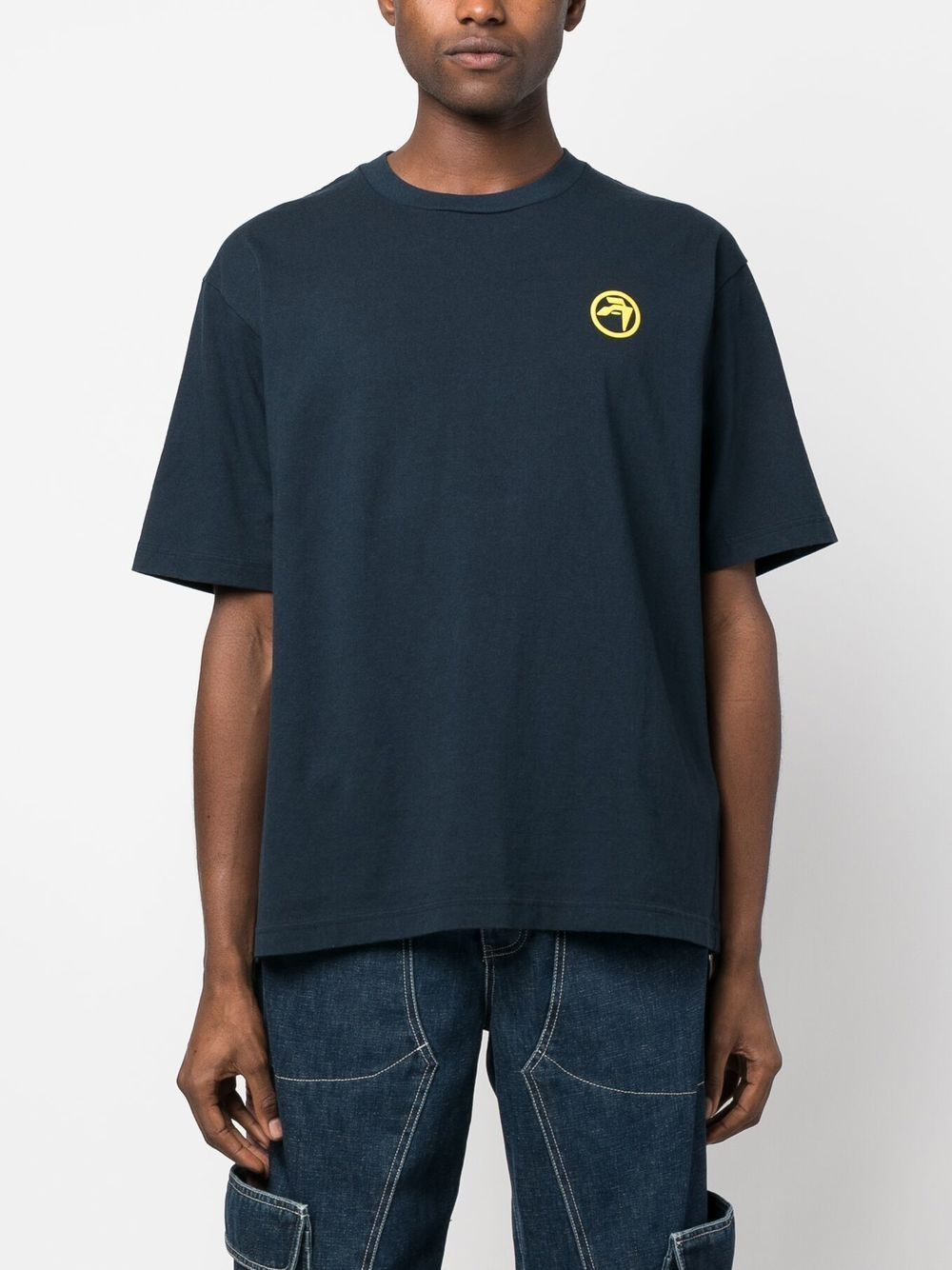 Records-print cotton T-shirt - 4